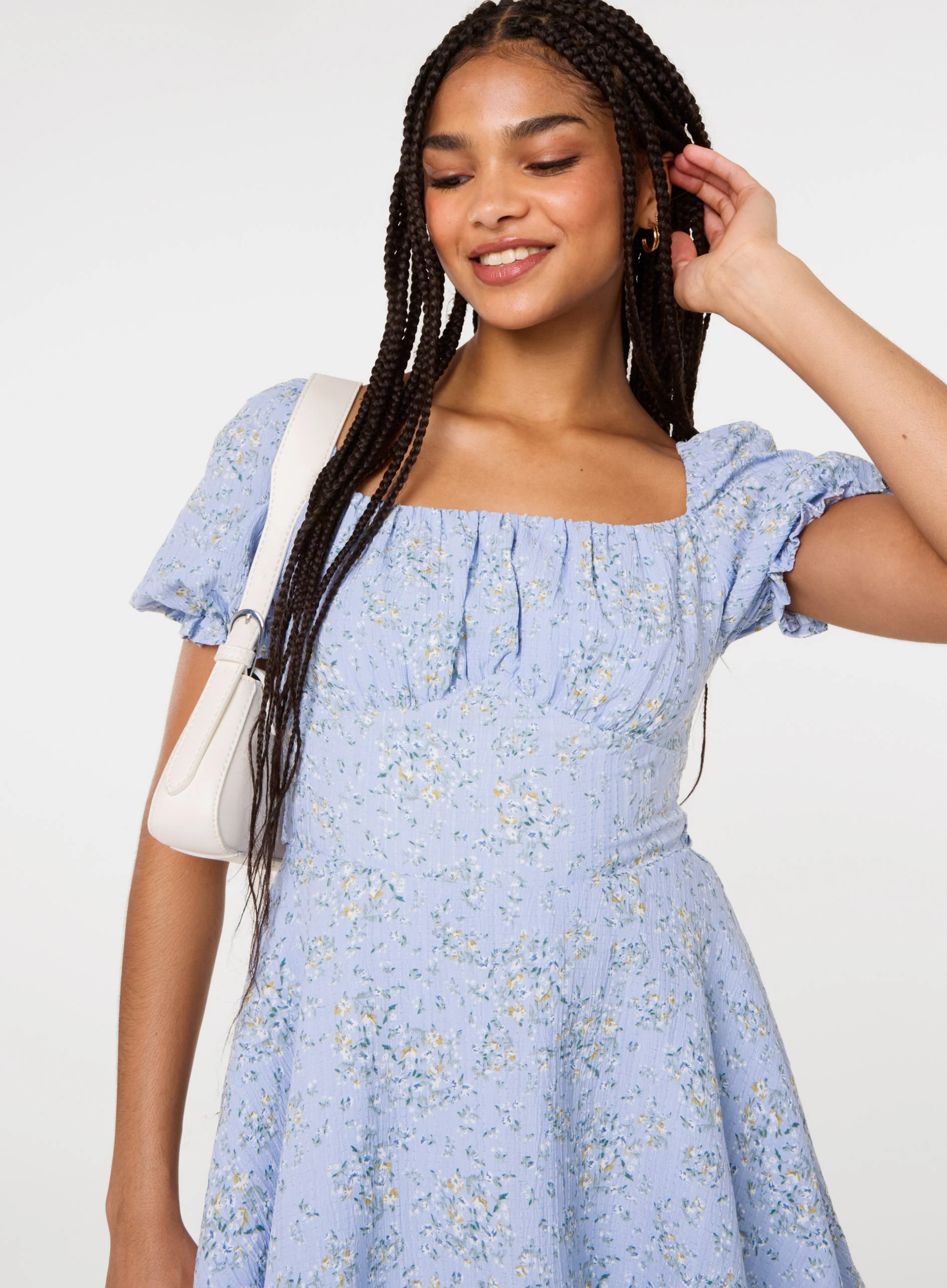 Bow Back Ditsy Puff Sleeve Playsuit - Image 4