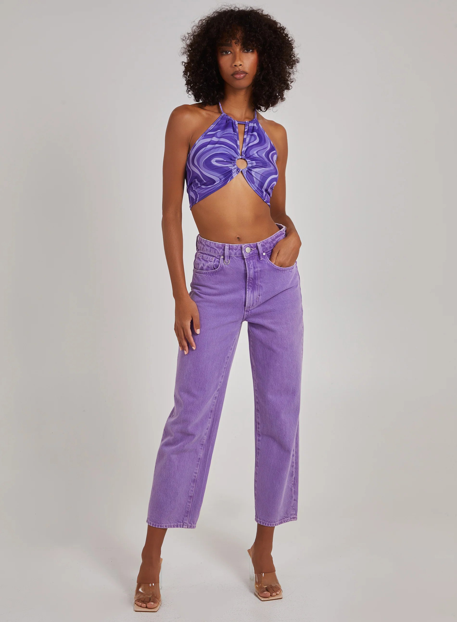 Swirl Print Halterneck Top - Image 2