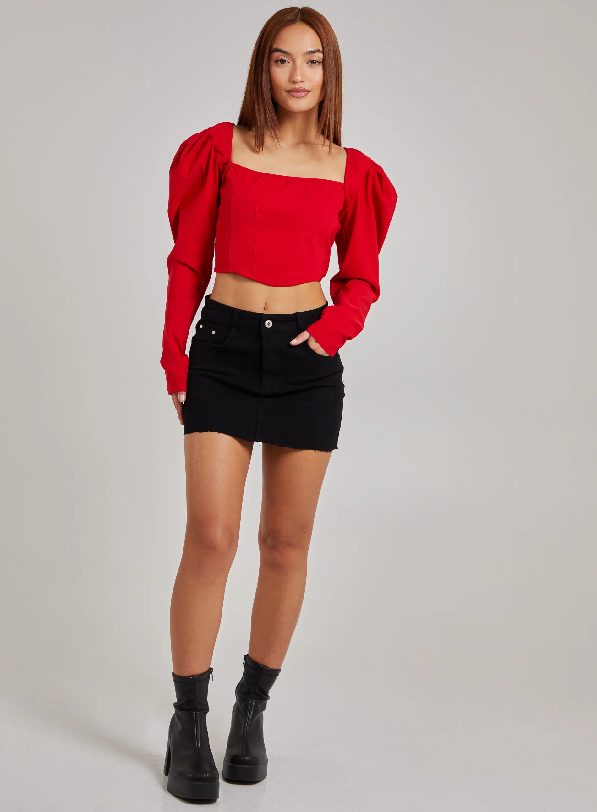 Bengaline Long Sleeve Corset Top - Image 2