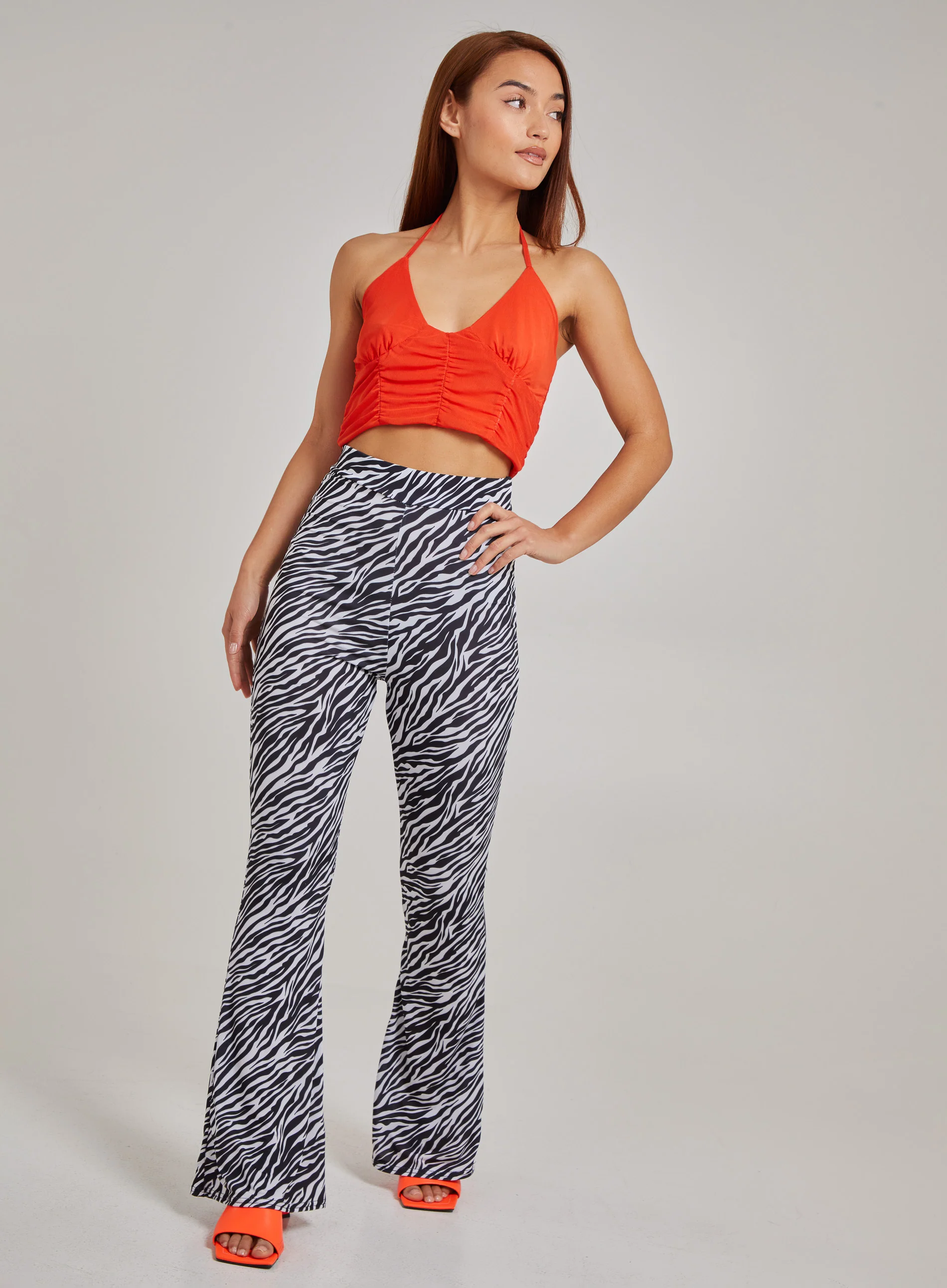 Halterneck Cross Over Mesh Bralette - Image 2