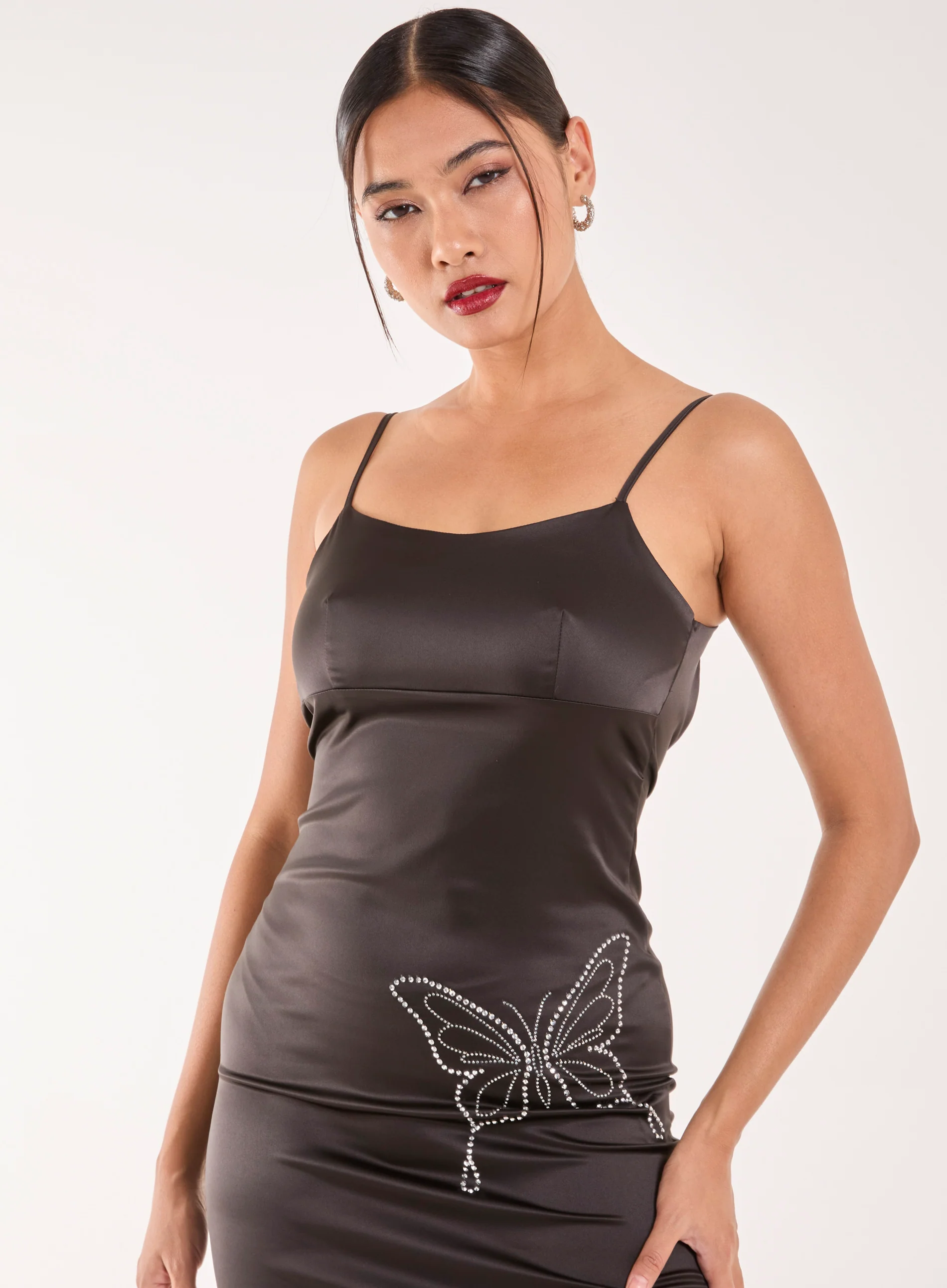 Rhinestone Butterfly Mini Dress - Image 3