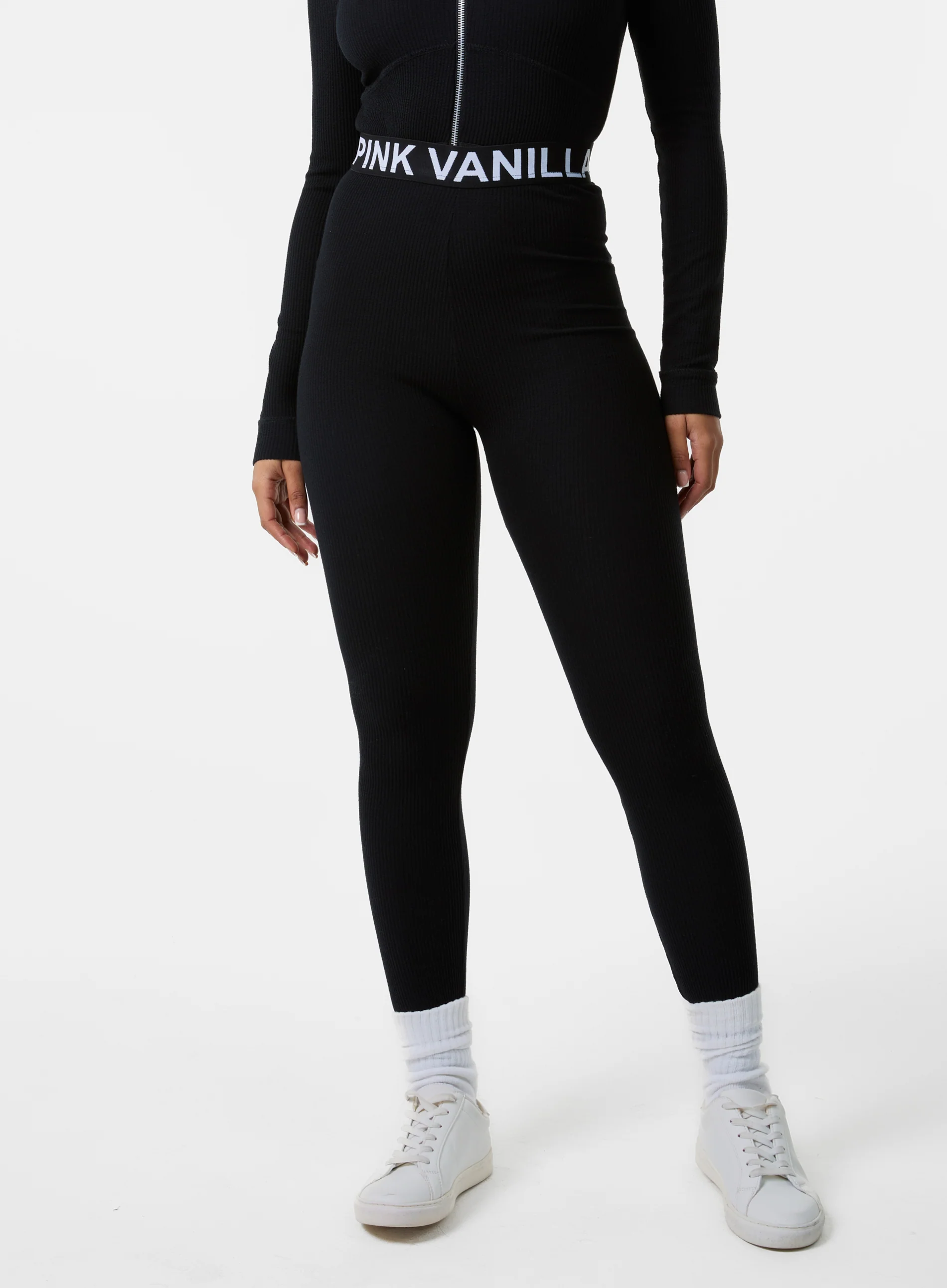Ribbed Leggings With Logo Band - Image 2