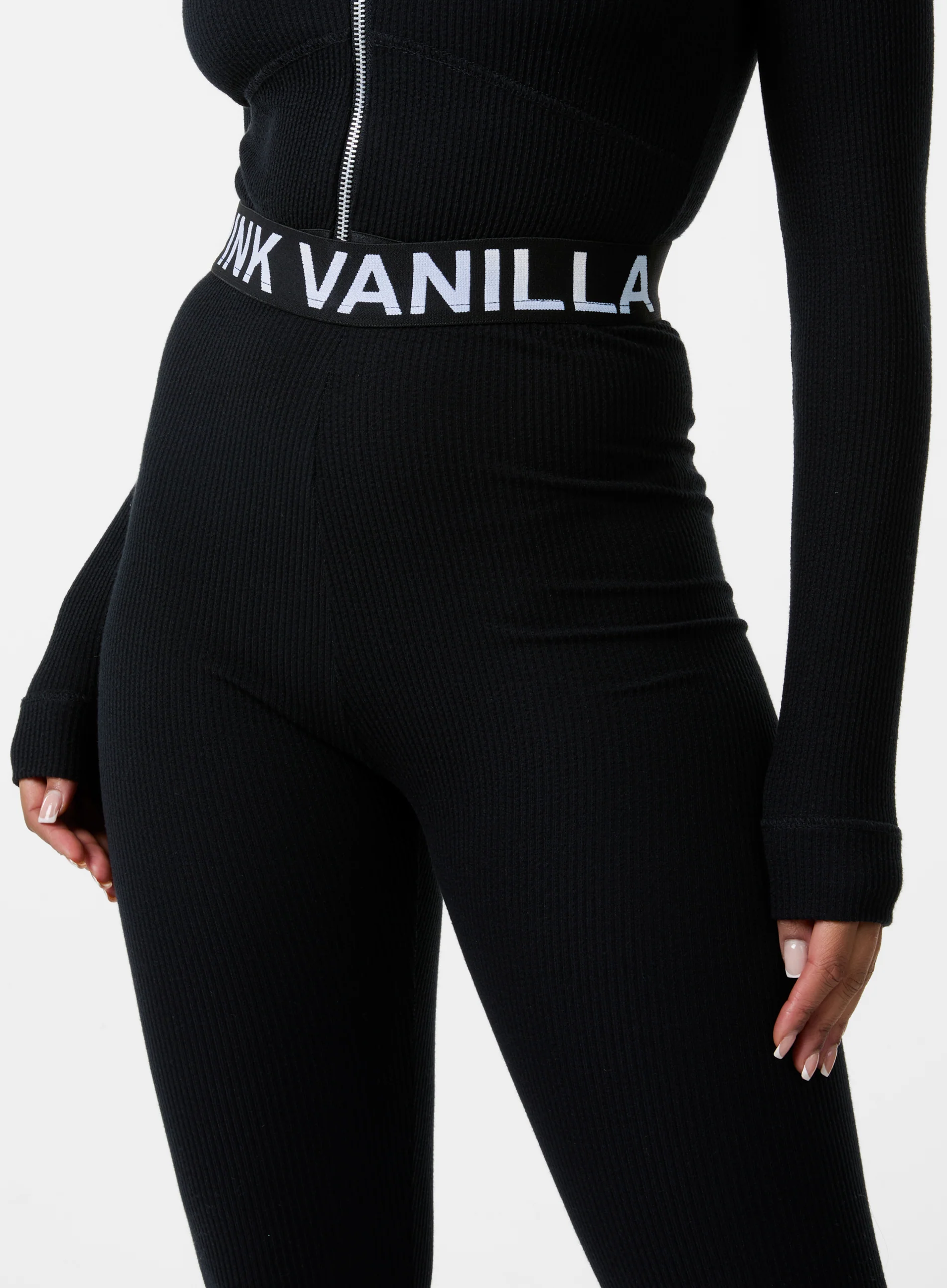 Ribbed Leggings With Logo Band - Image 3