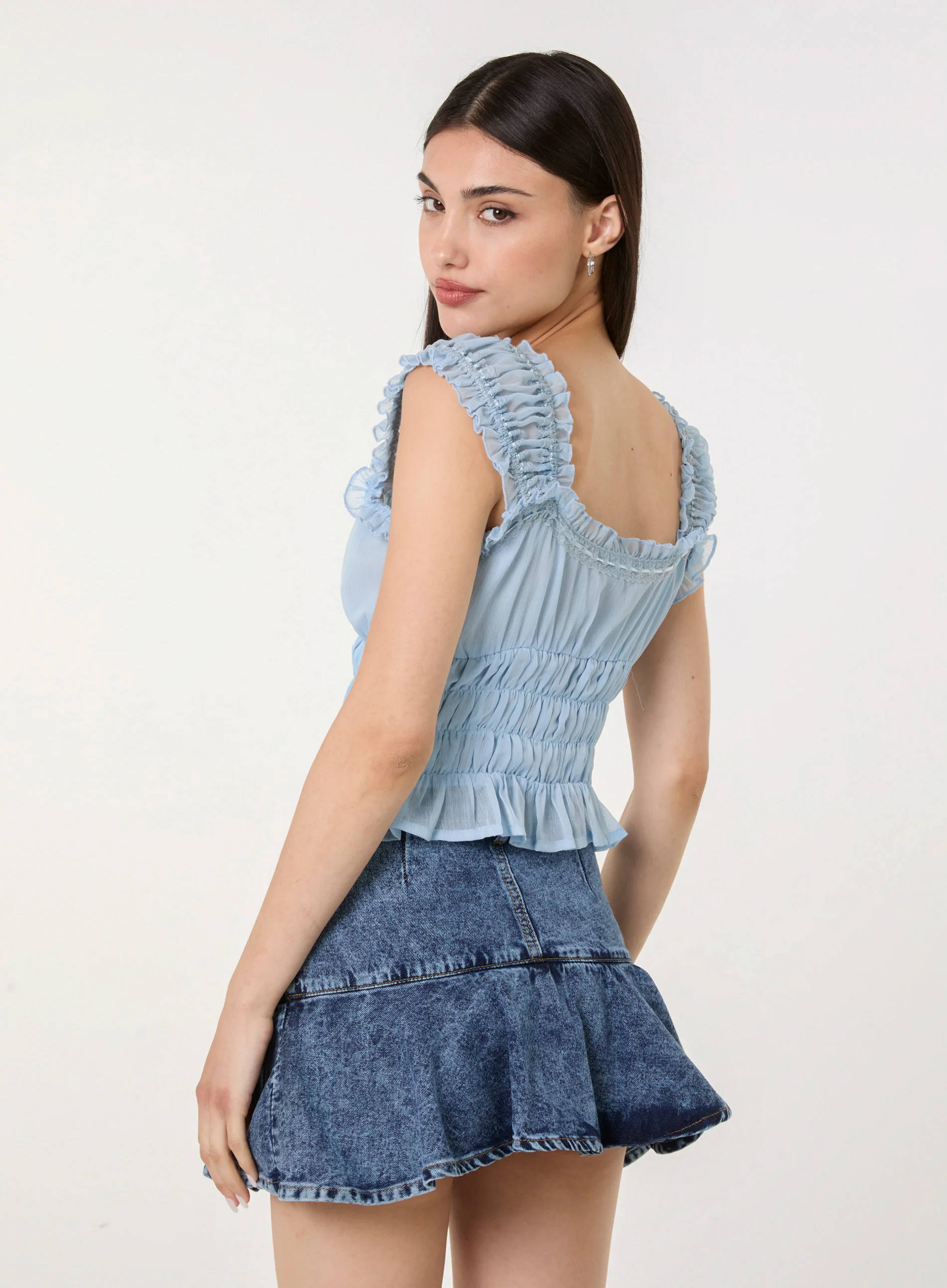 Ribbon Trim Milkmaid Top - Image 5