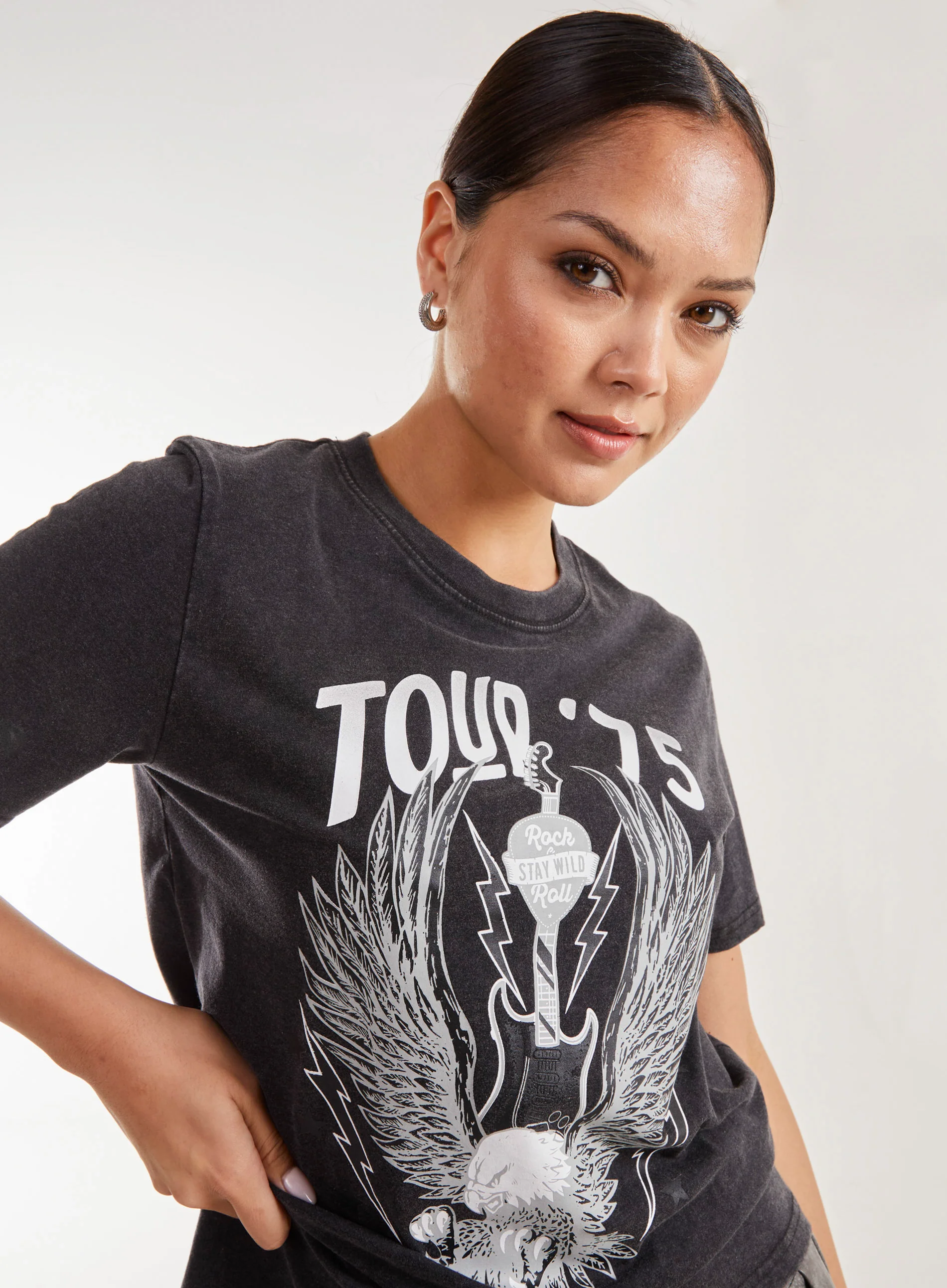 Rock Band Acid Wash Tee - Image 2