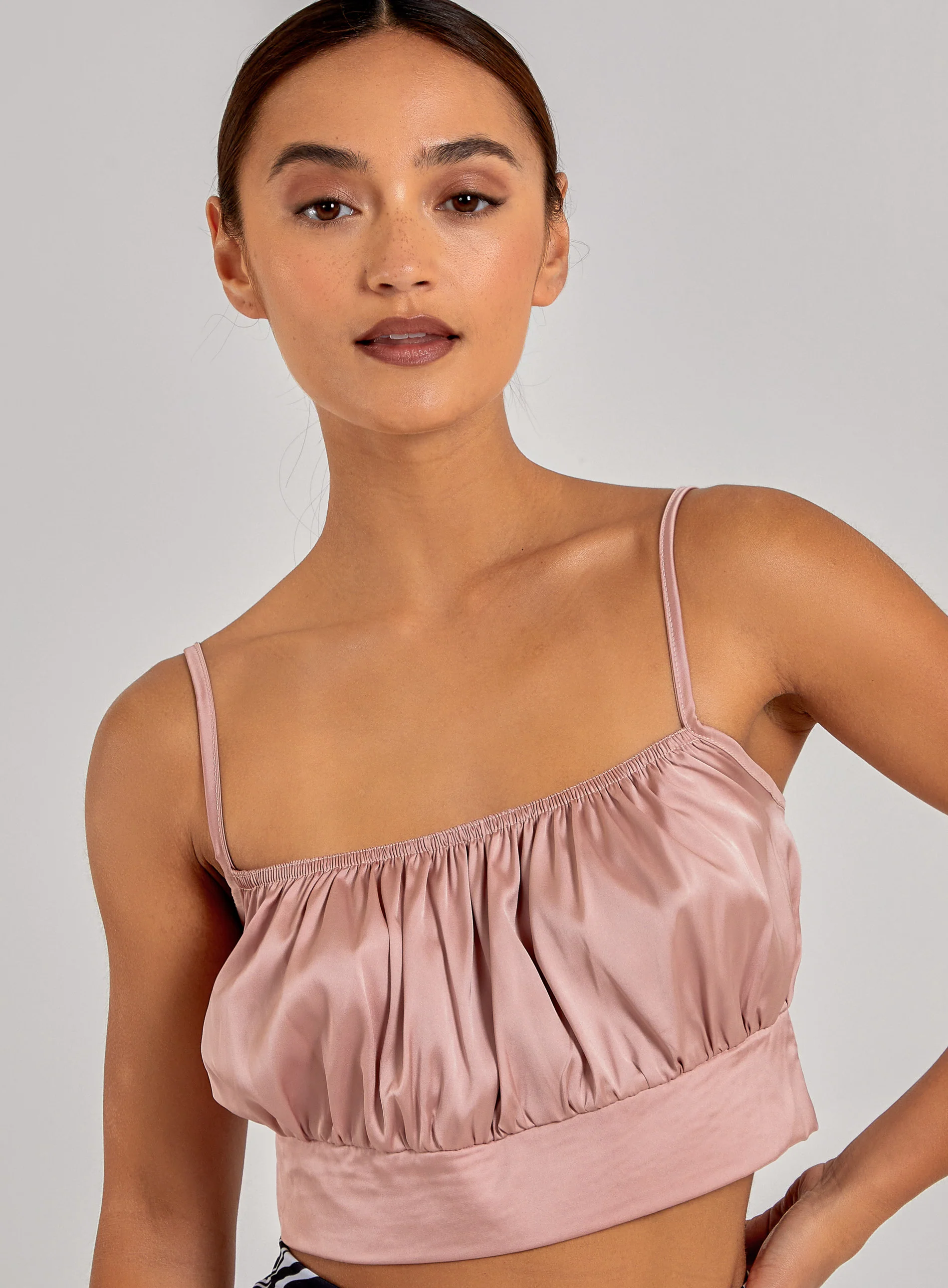 Satin Ruched Cami Top - Image 3