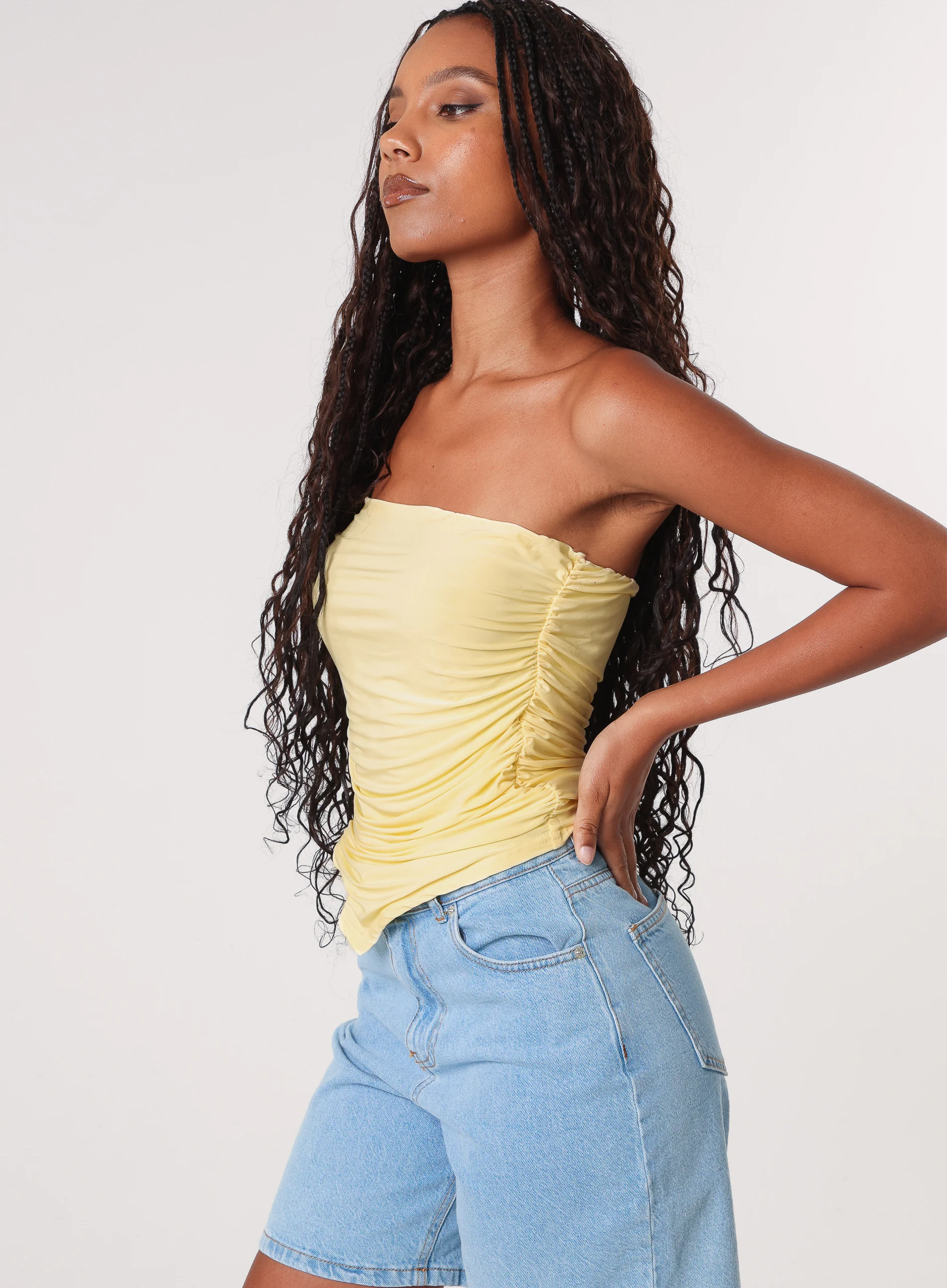 Ruched Slinky Bandeau Top - Image 2