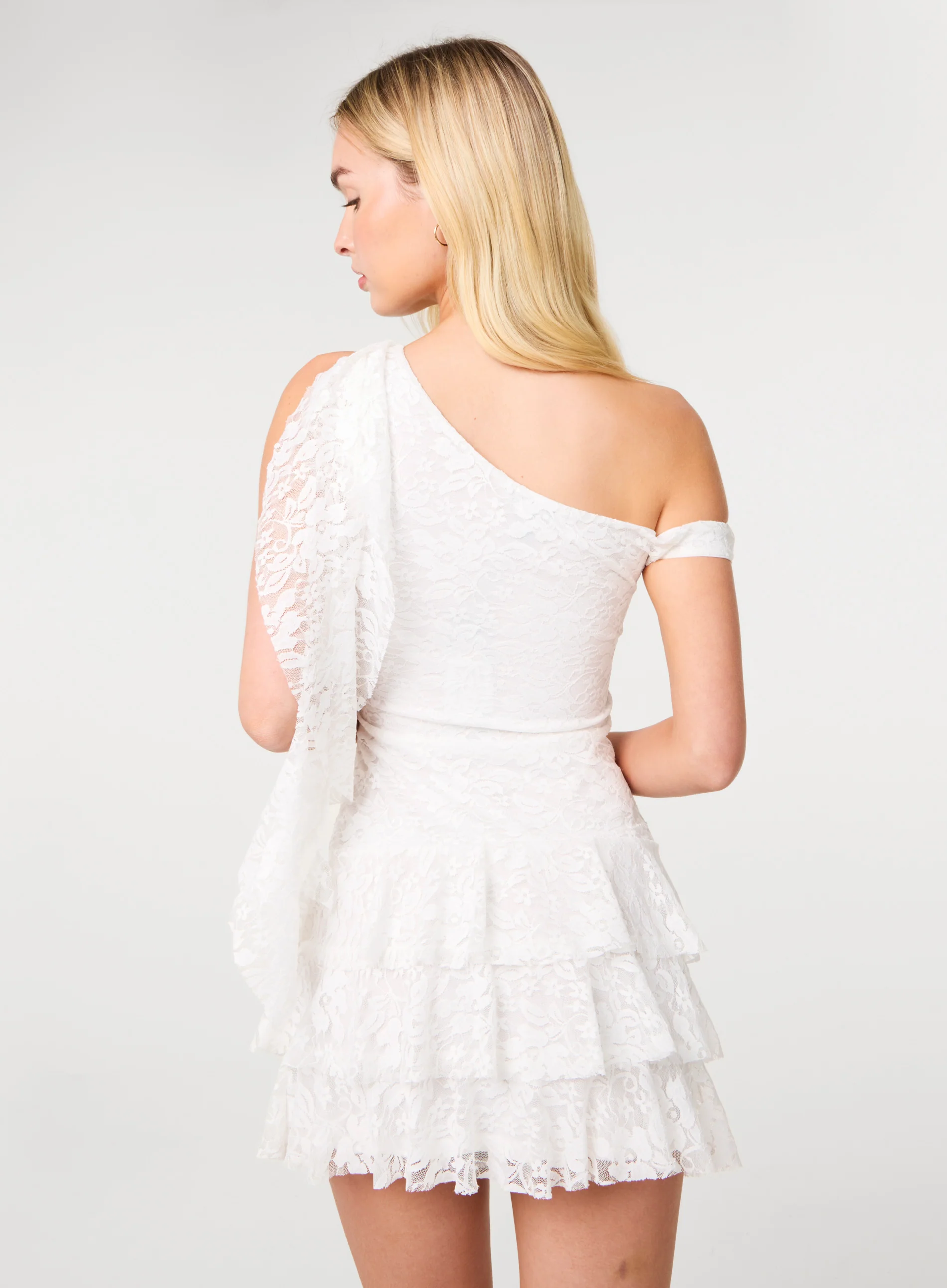 Ruffle Hem Lace Dress - Image 4