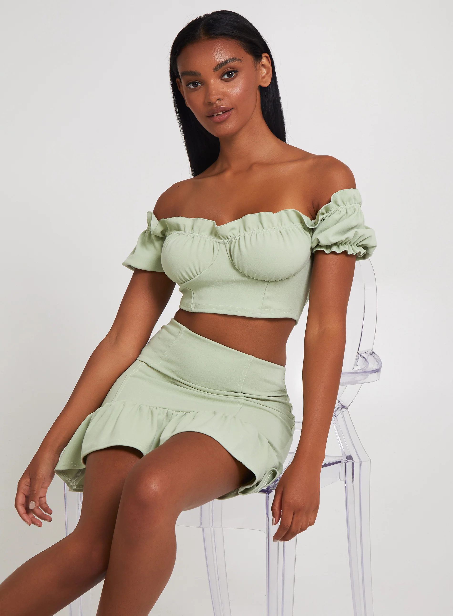 Frill Detail Milkmaid Top - Image 6
