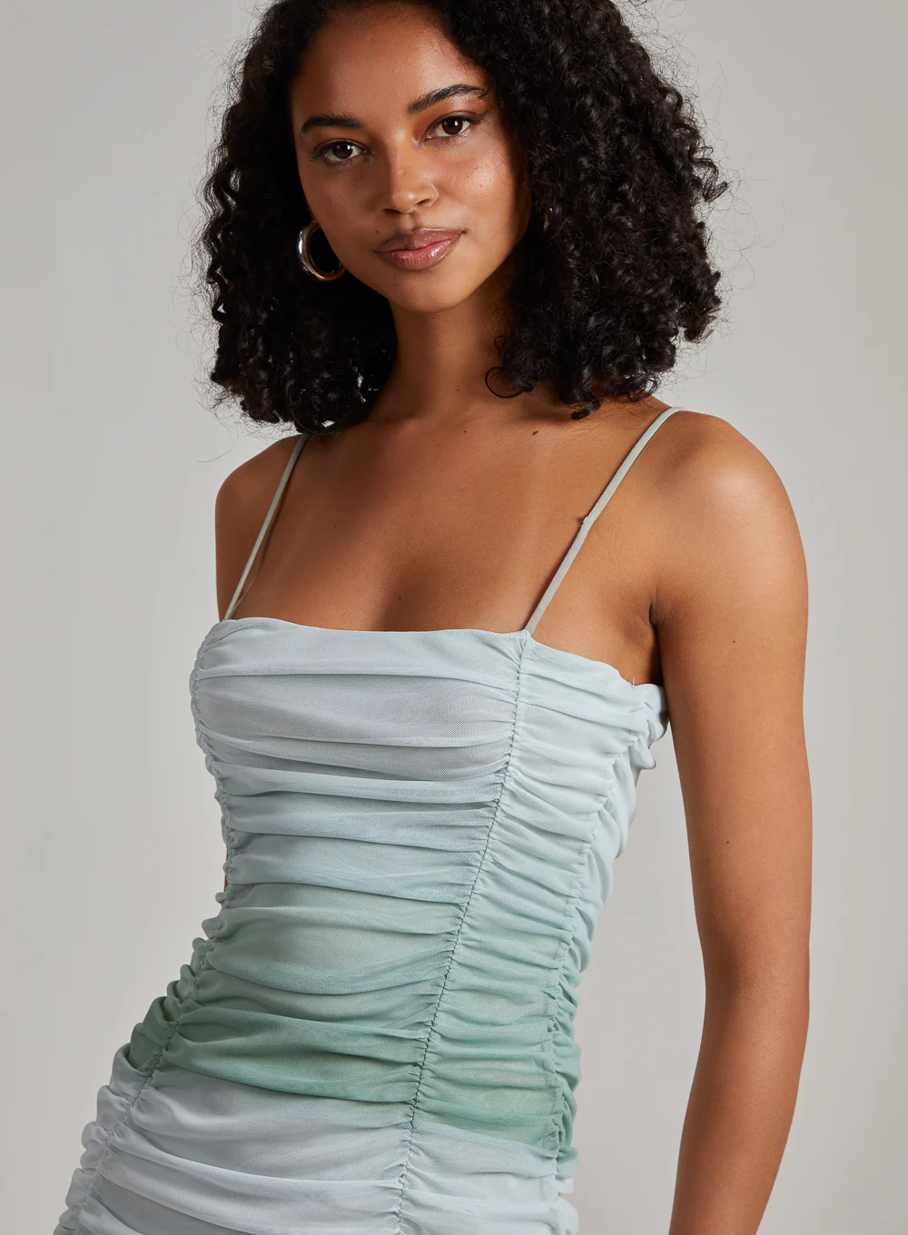 Ombre Ruched Strappy Mini Dress - Image 3