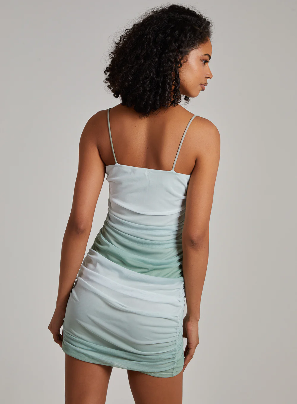 Ombre Ruched Strappy Mini Dress - Image 4