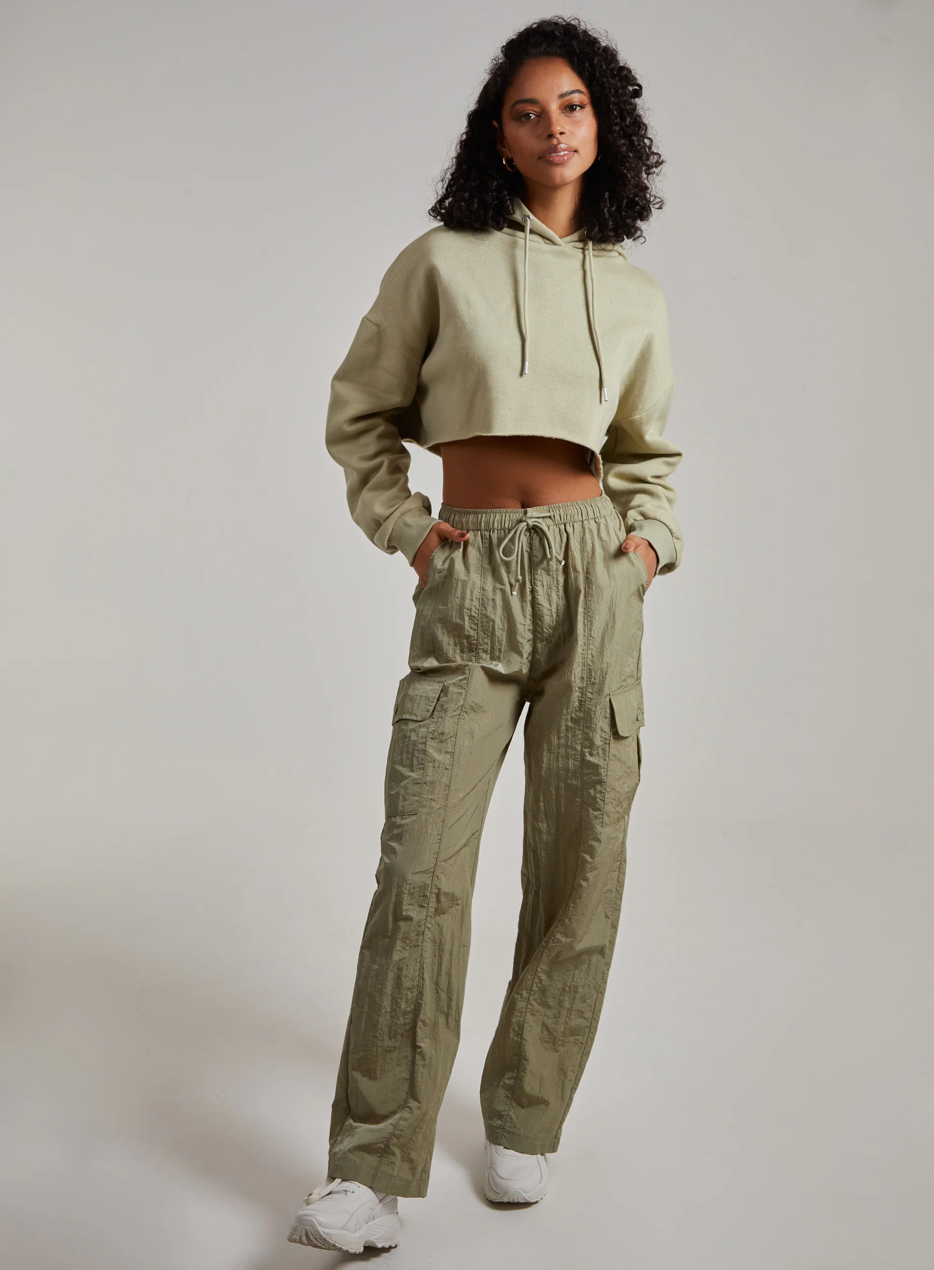 Raw Hem Cropped Hoodie - Image 3