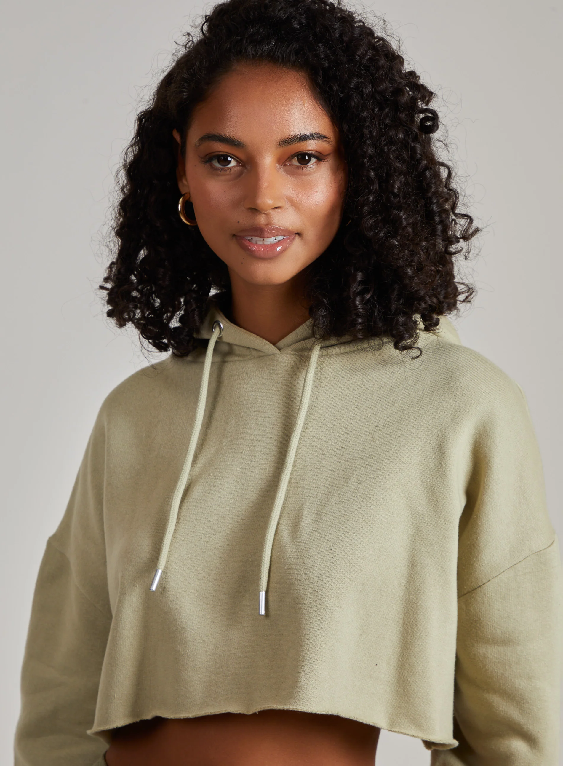 Raw Hem Cropped Hoodie - Image 4