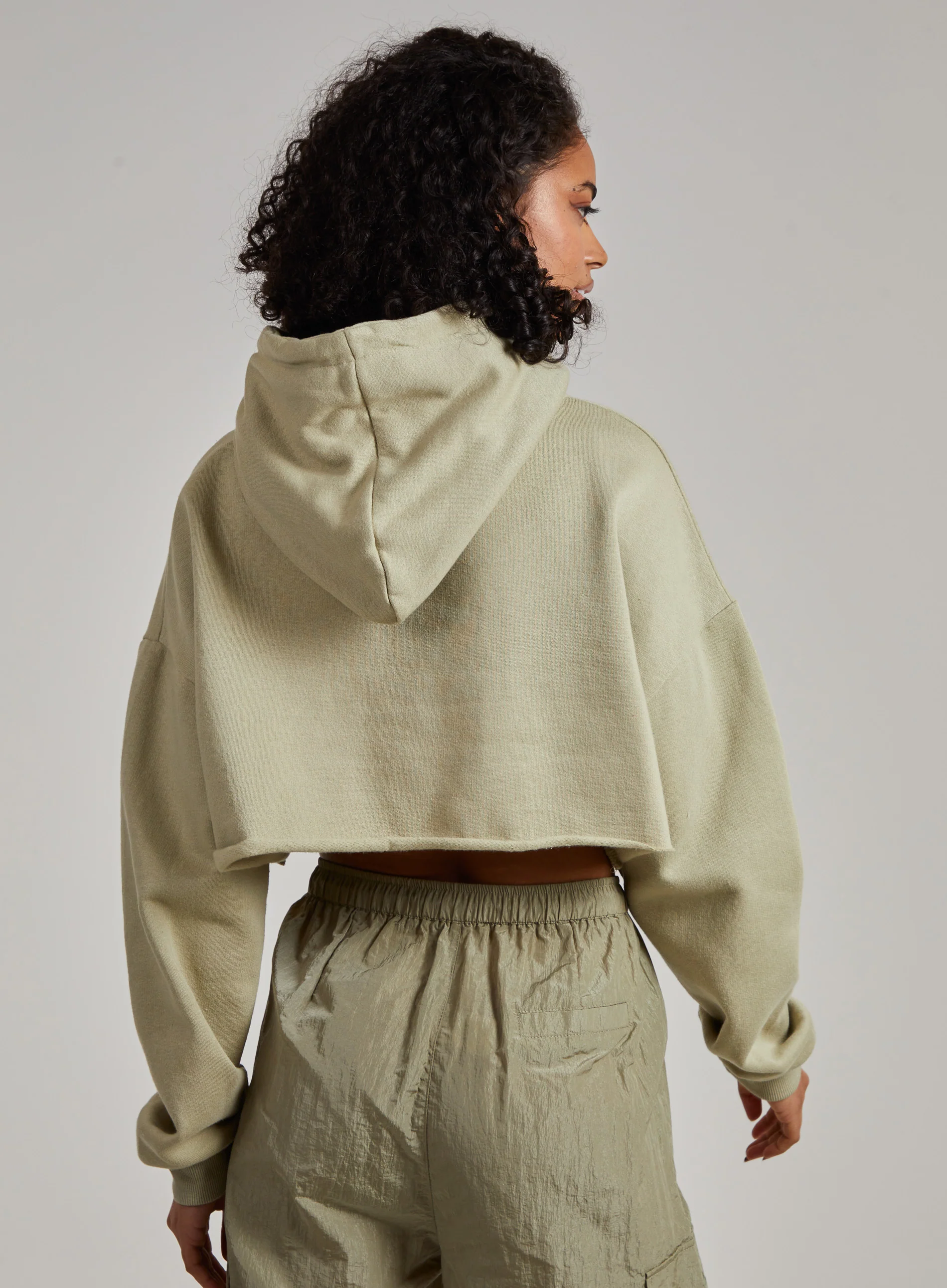 Raw Hem Cropped Hoodie - Image 5