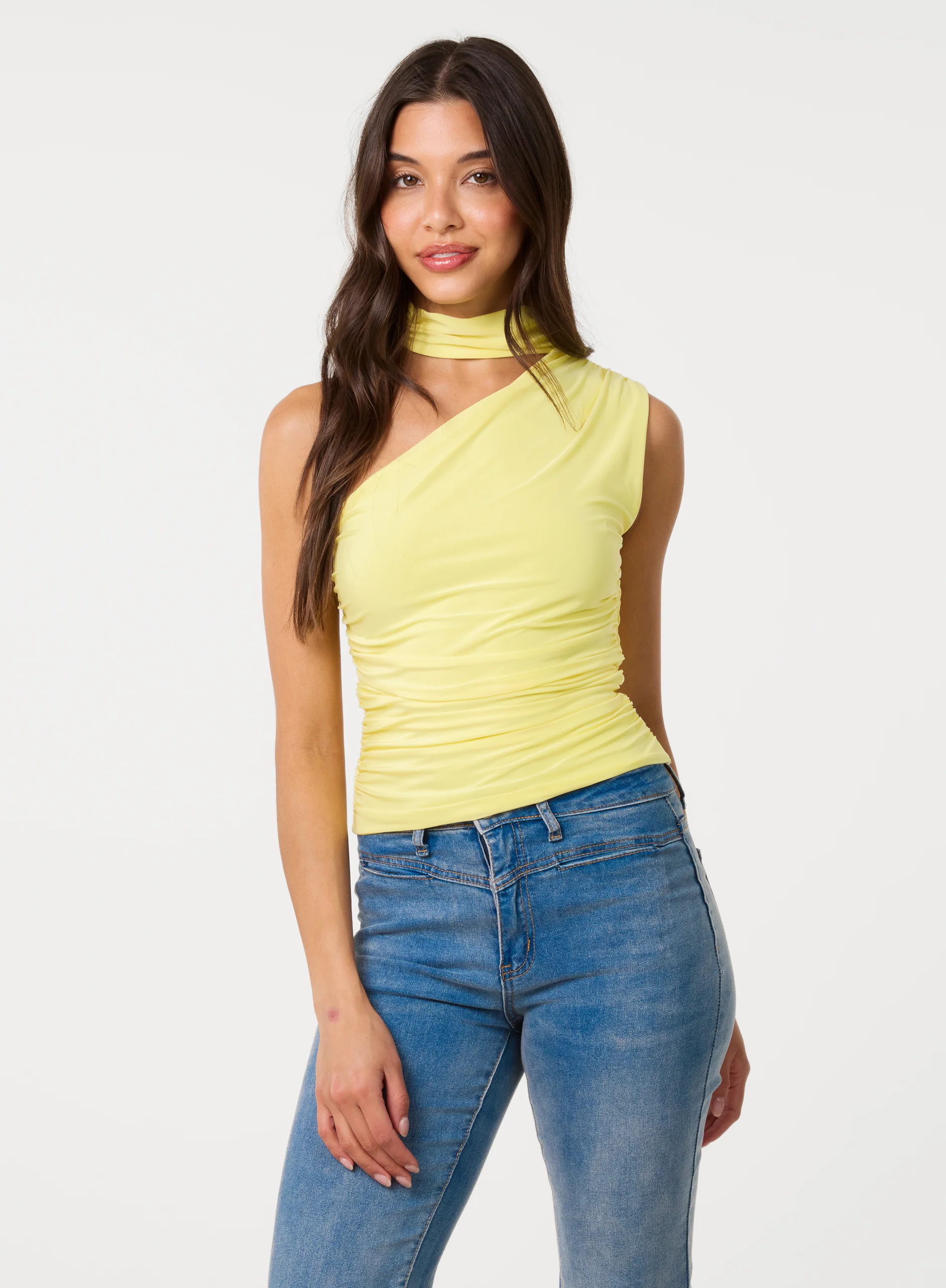 Choker Scarf Detail Slinky Top