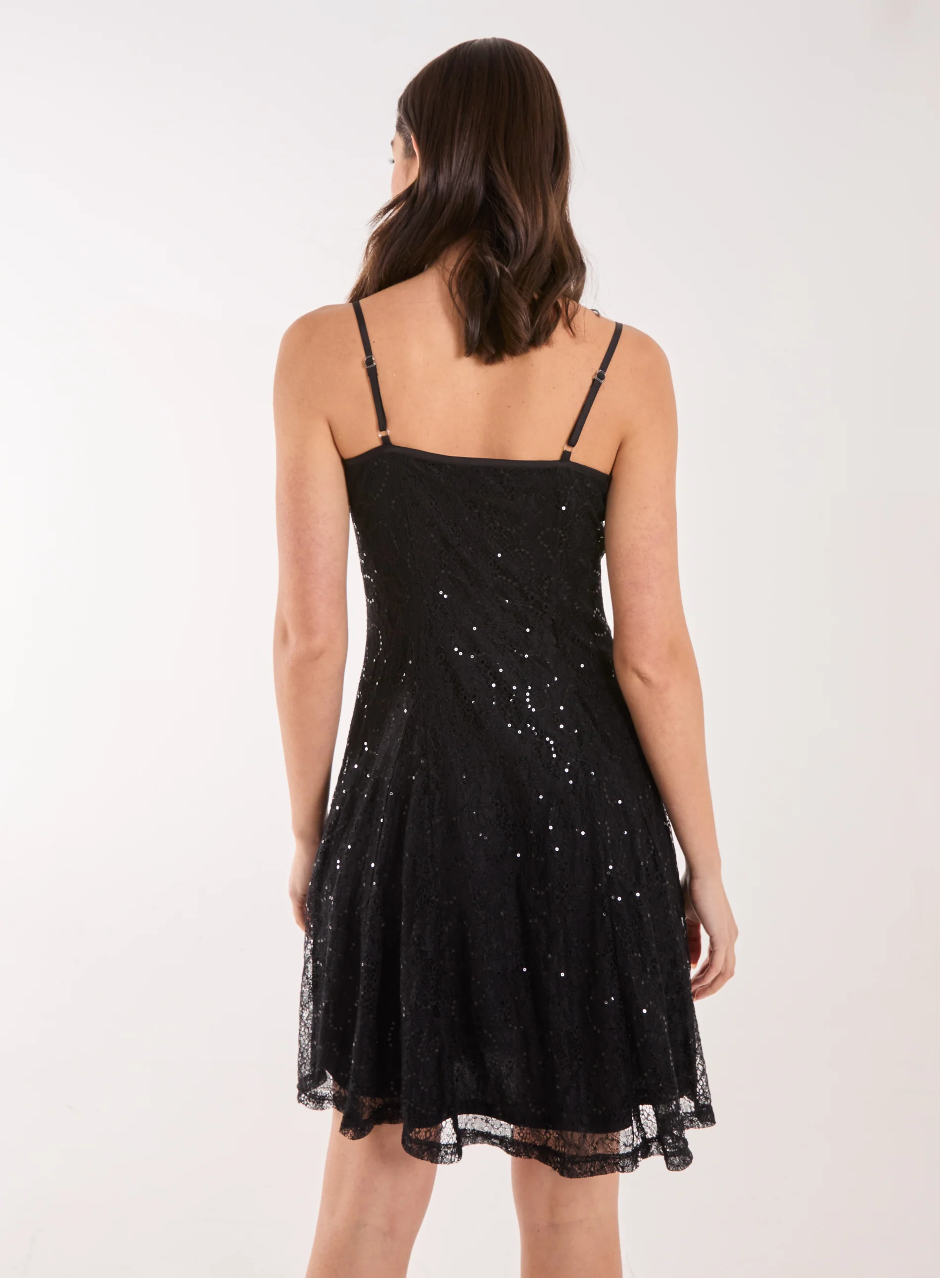 Sequin Lace Mini Dress - Image 4