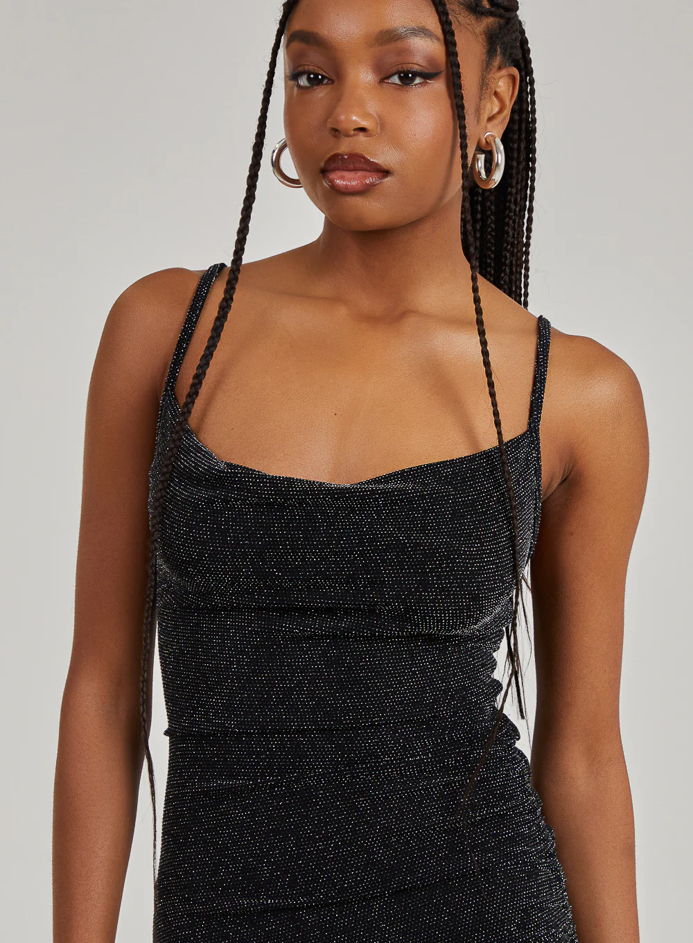 Glitter Cowl Neck Mini Dress - Image 3