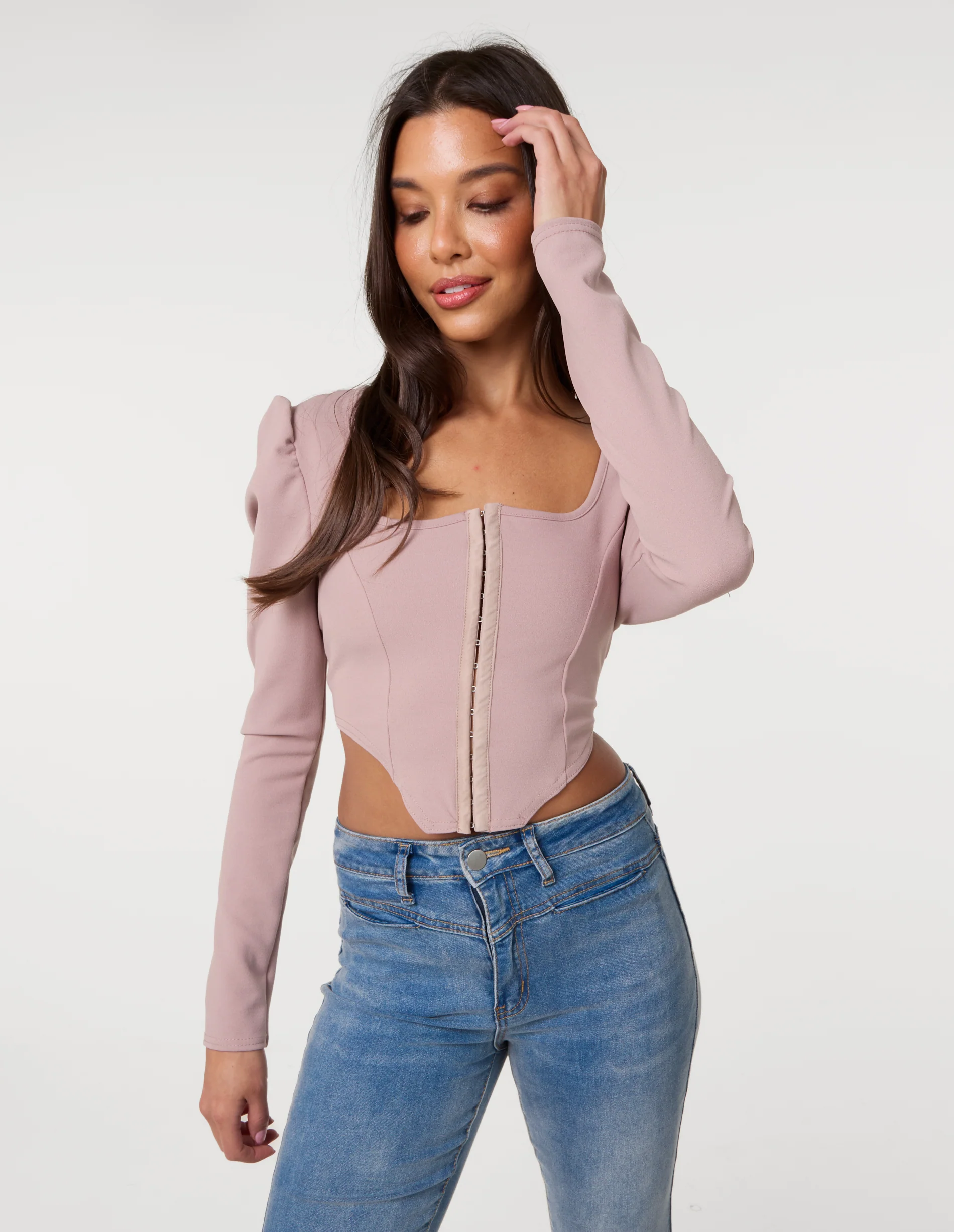 Long Sleeve Corset Top