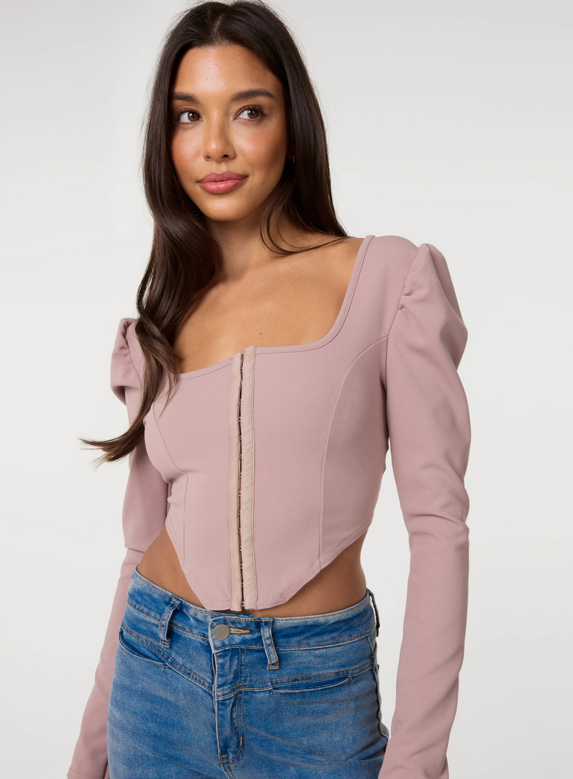 Long Sleeve Corset Top - Image 4