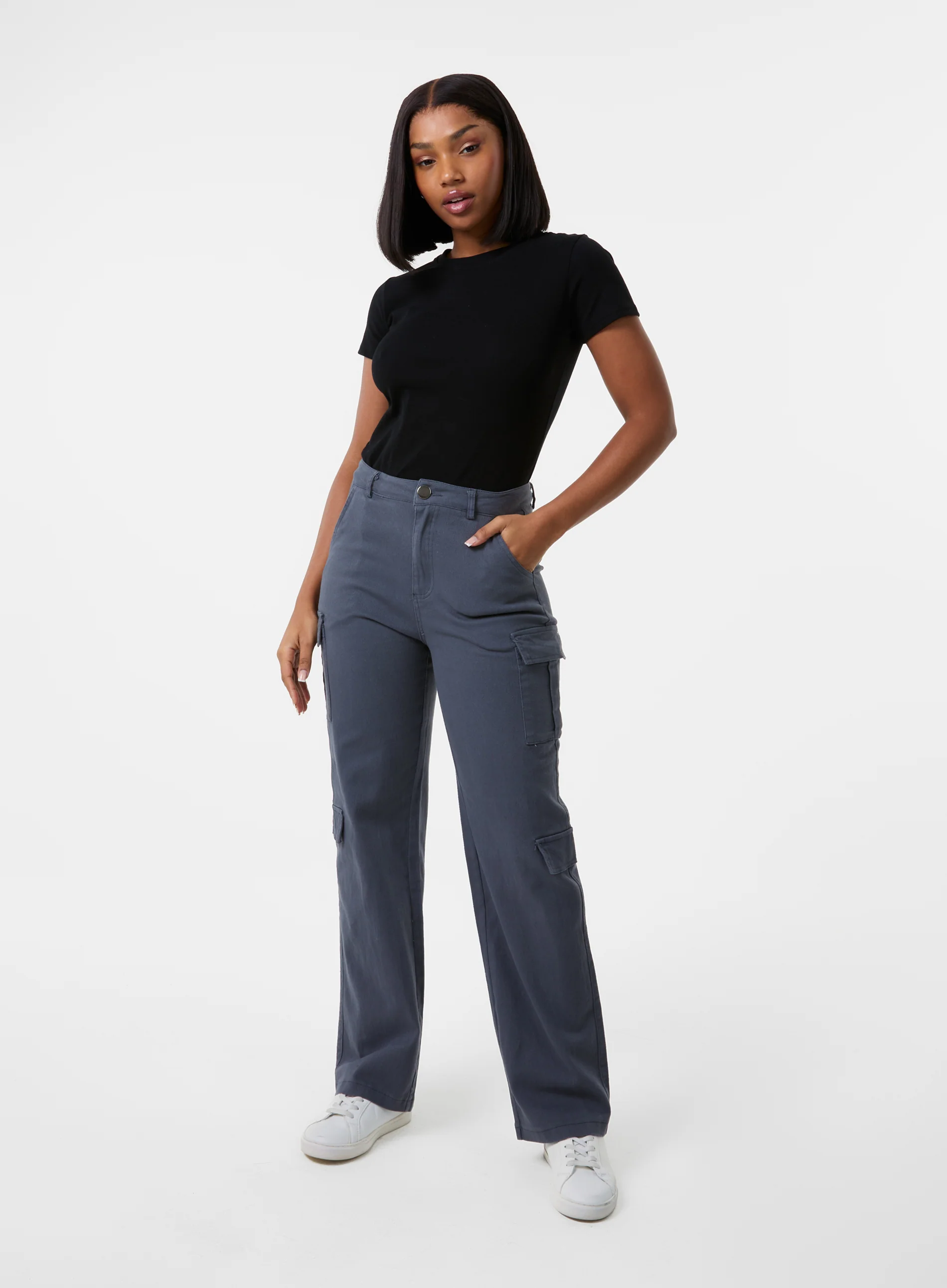 Straight Leg Multi Pockets Cargo Trousers - Image 3