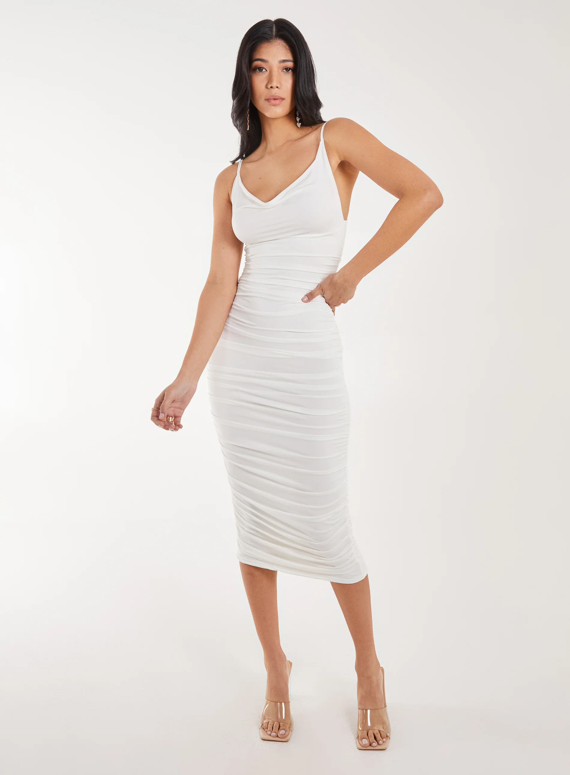Slinky Cowl Midi Dress