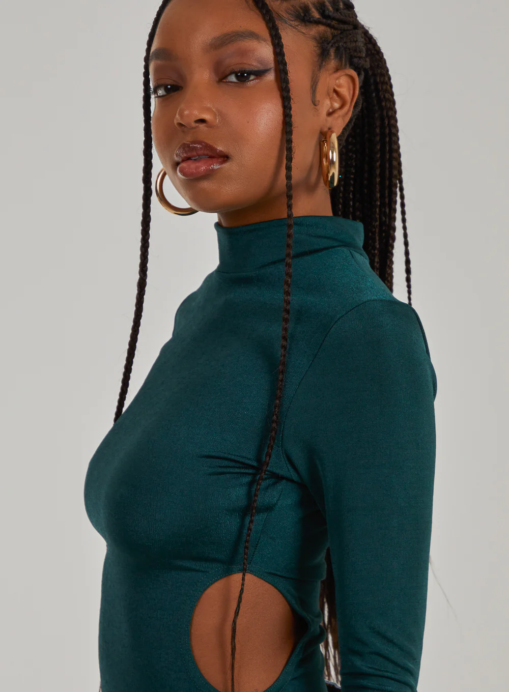 Slinky Cut Out Flare Sleeve Bodysuit - Image 3
