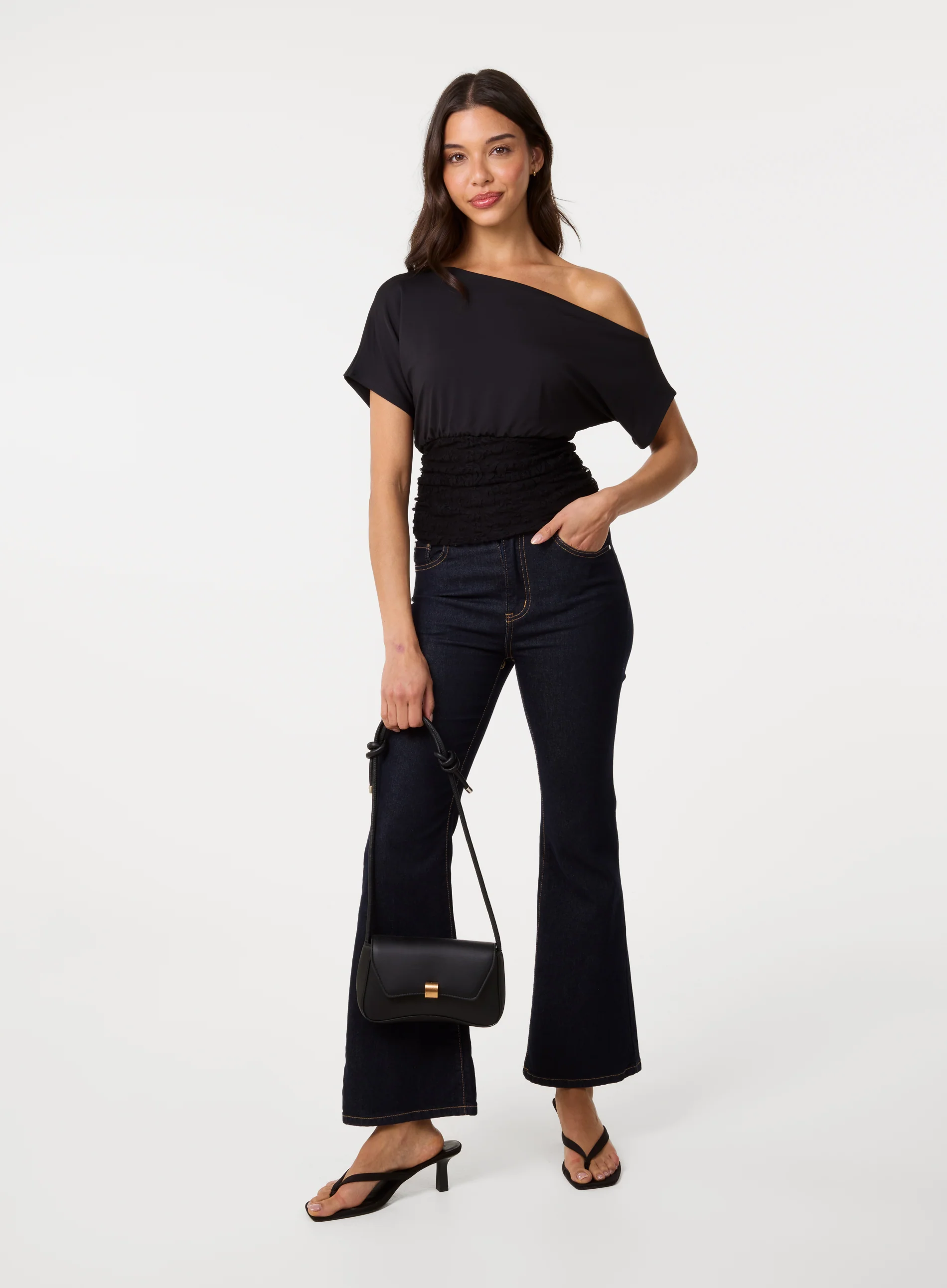 Slinky Puffball Top With Lace