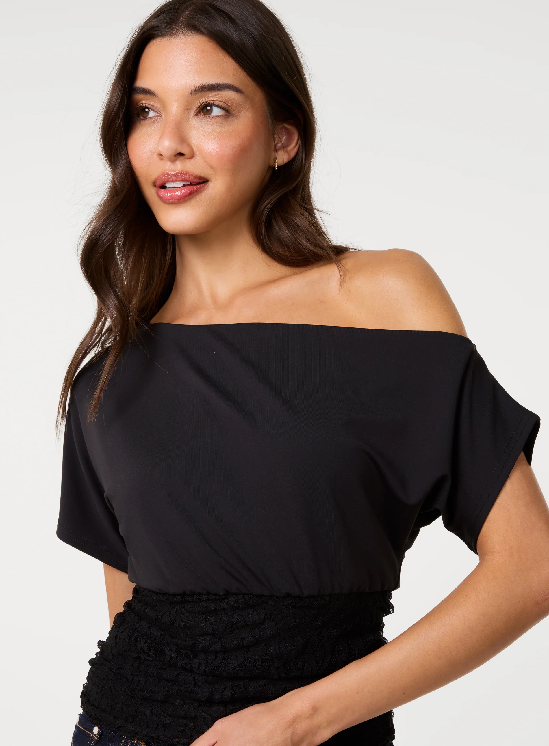 Slinky Puffball Top With Lace - Image 3