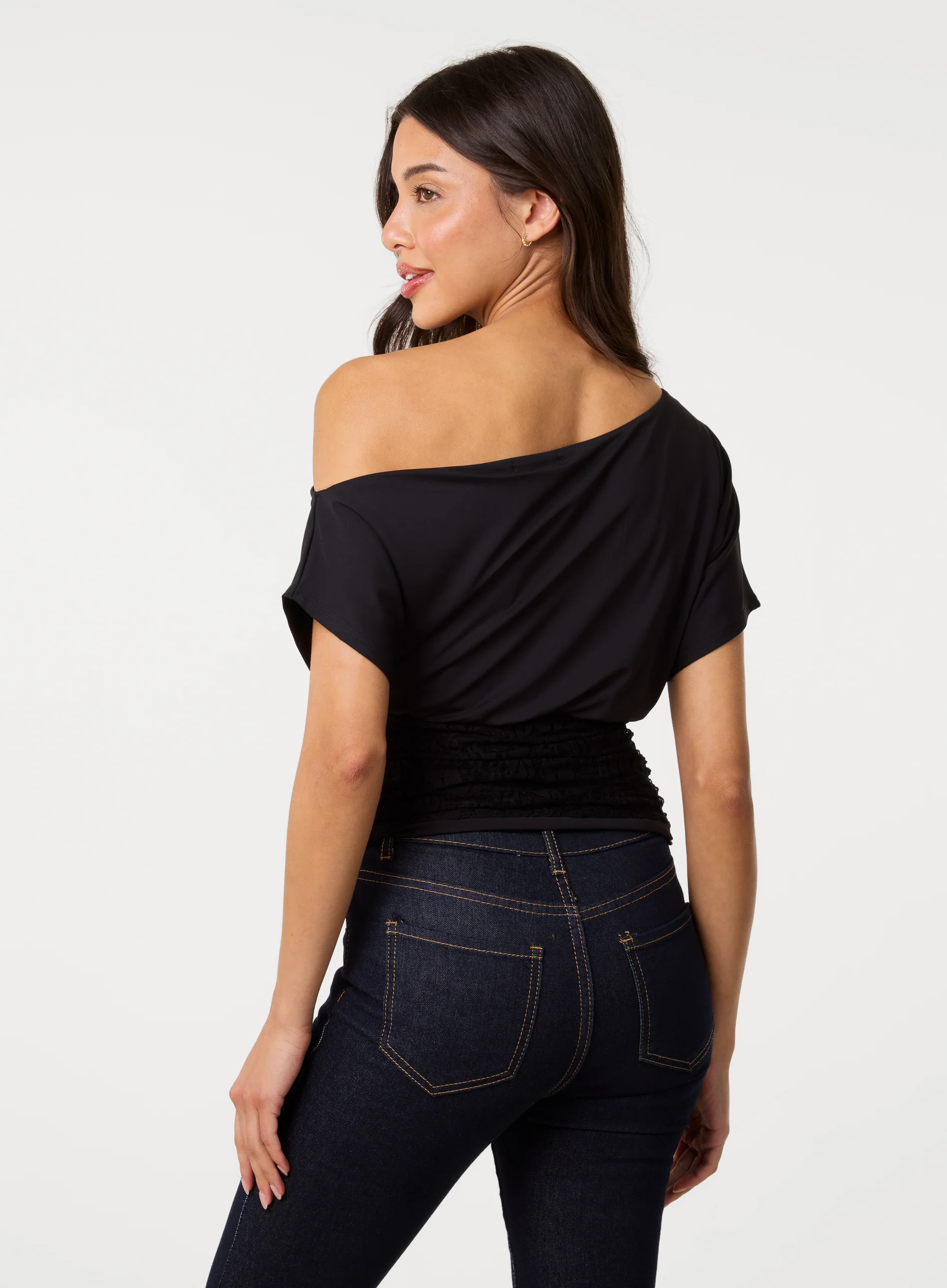 Slinky Puffball Top With Lace - Image 4