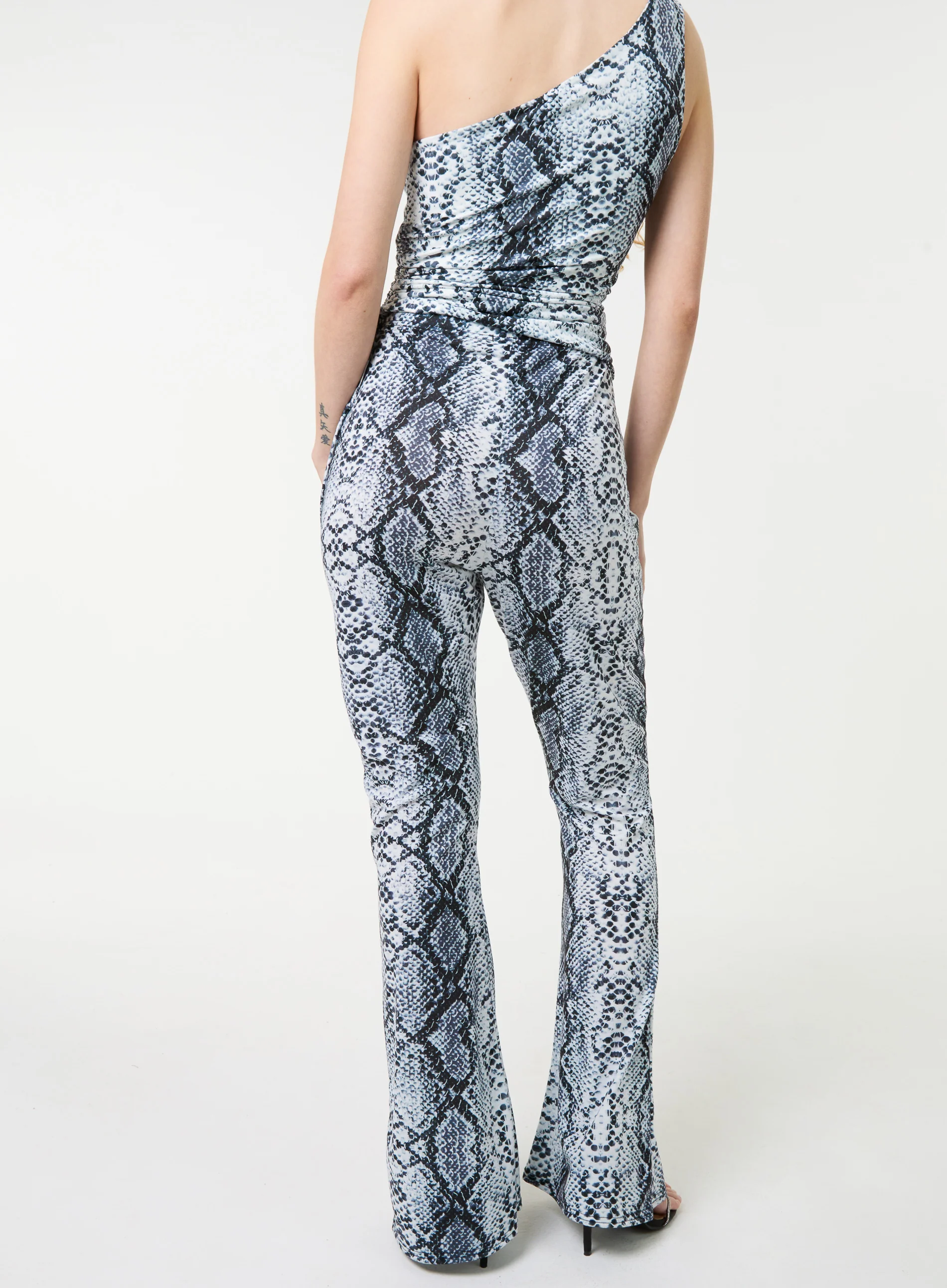 Snake Print Flare Trousers - Image 4