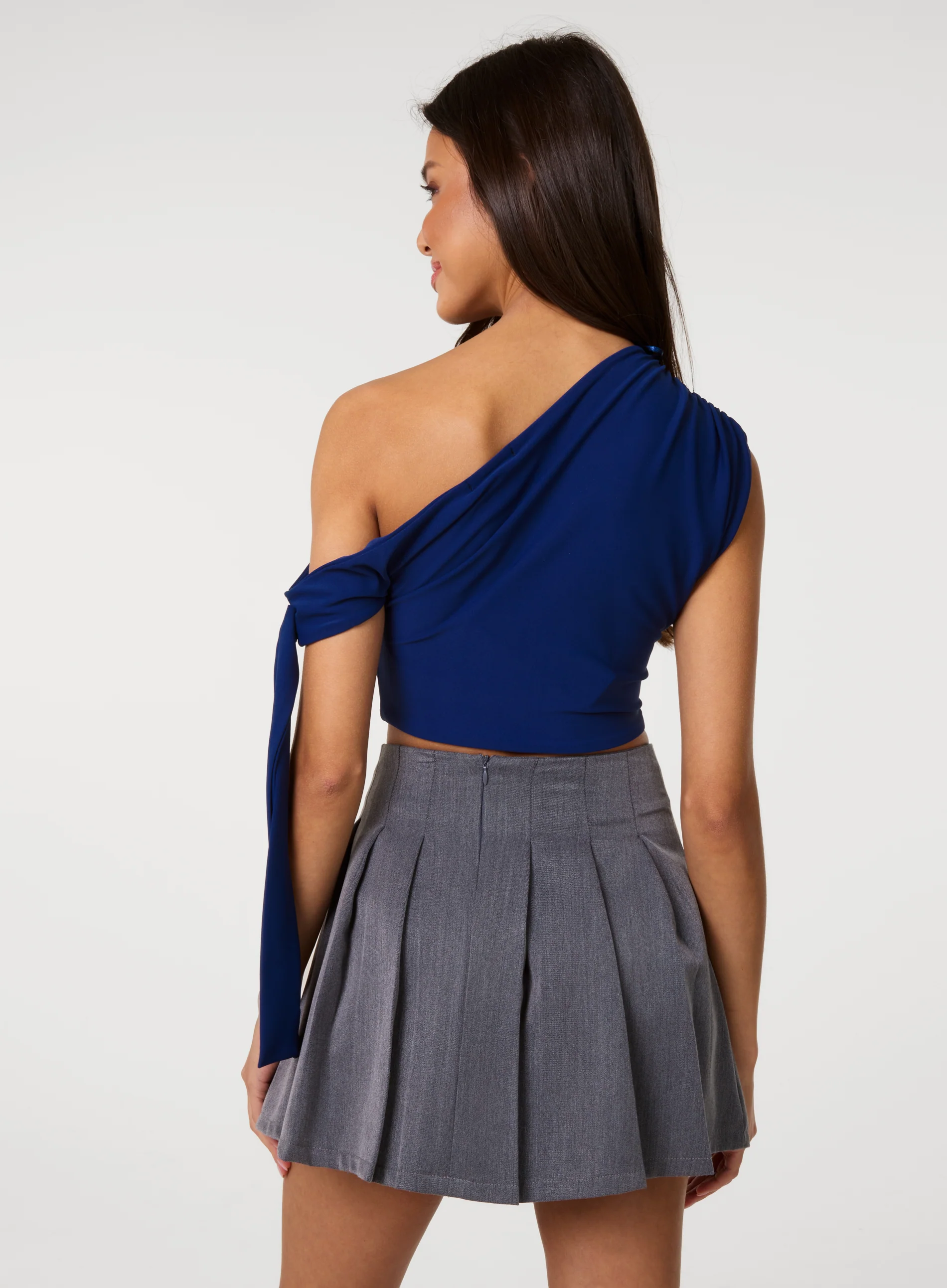 Soft Cotton Asymmetric Tie Sleeve Top - Image 4