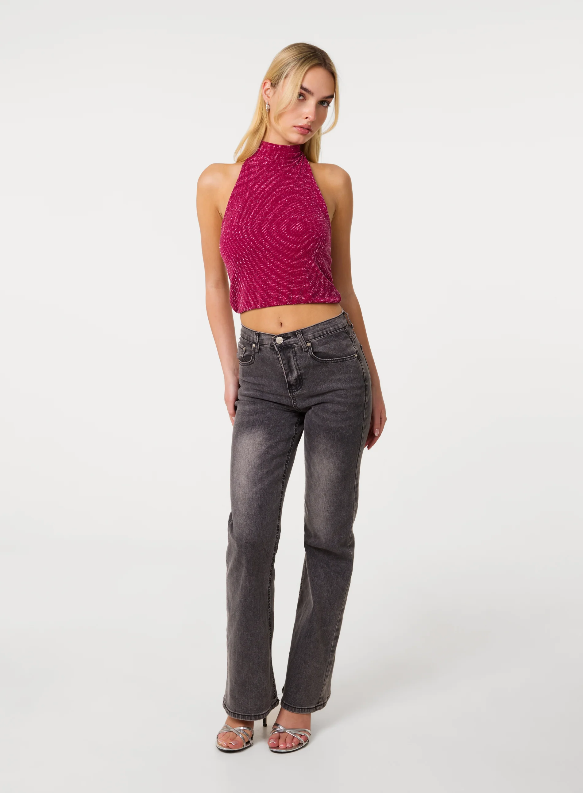 Sparkle Halter Neck Top - Image 2