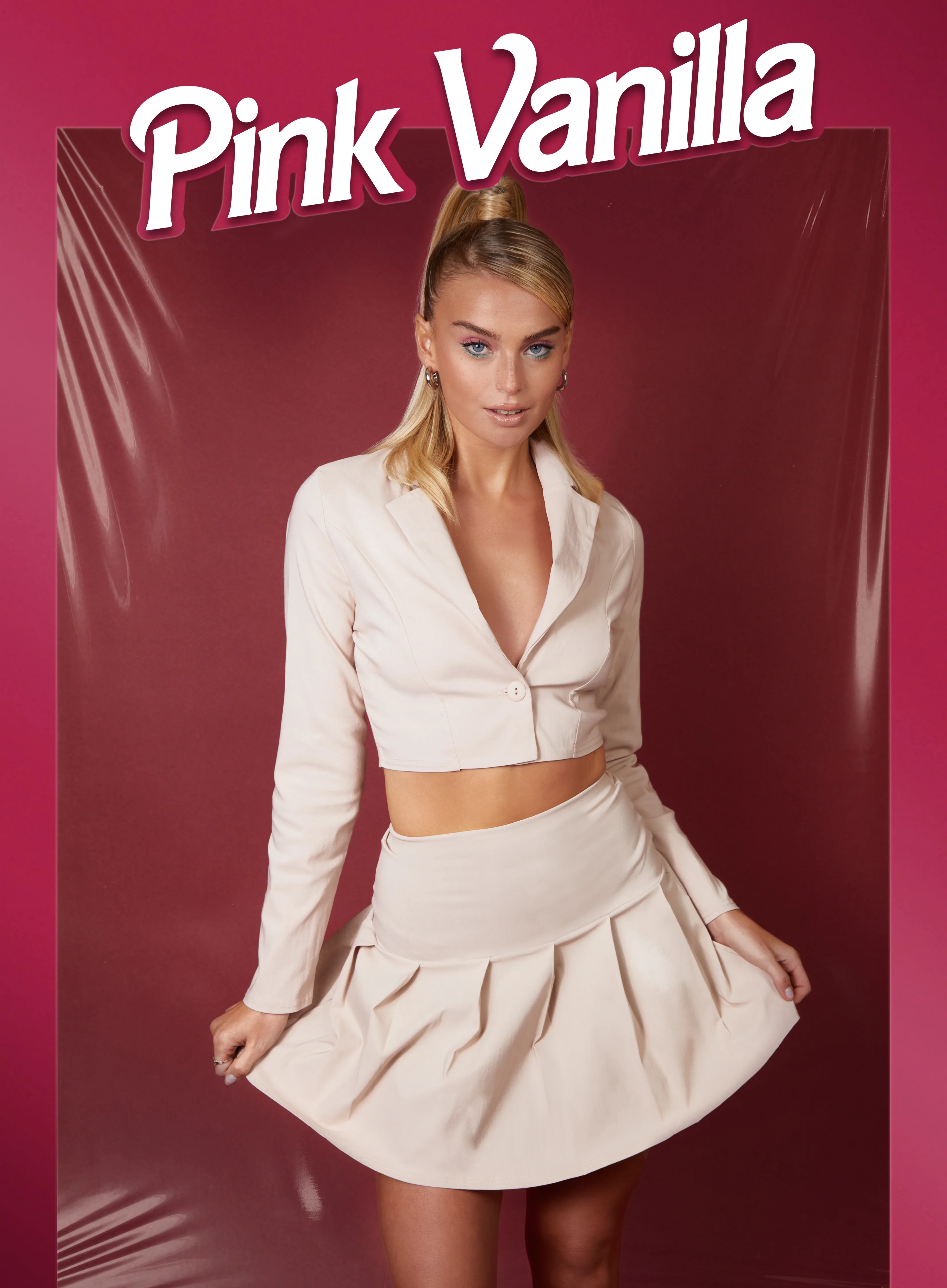 Bengaline Pleated Mini Skirt - Image 5