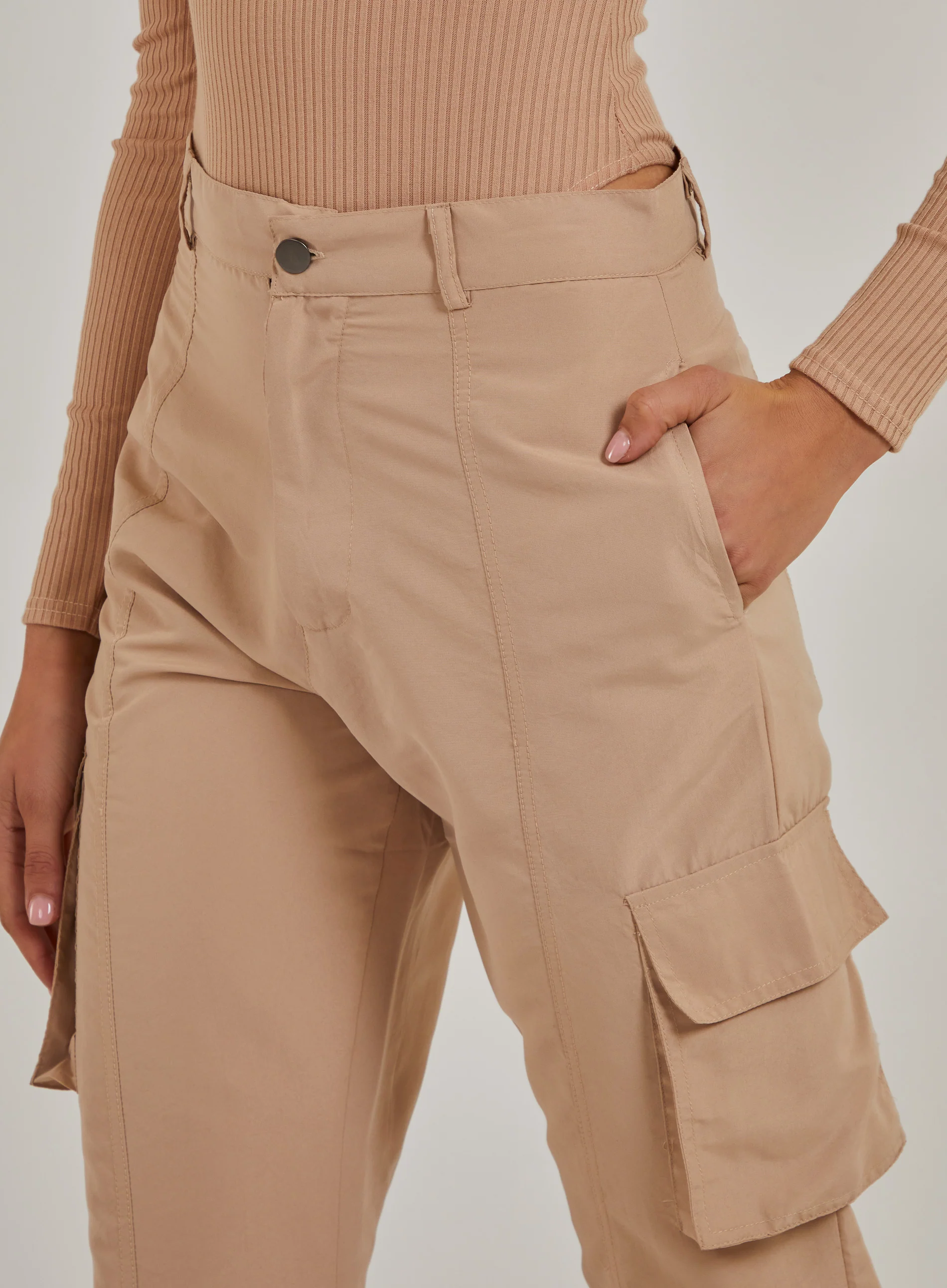 Cargo Trousers With Seam Detail - Image 3