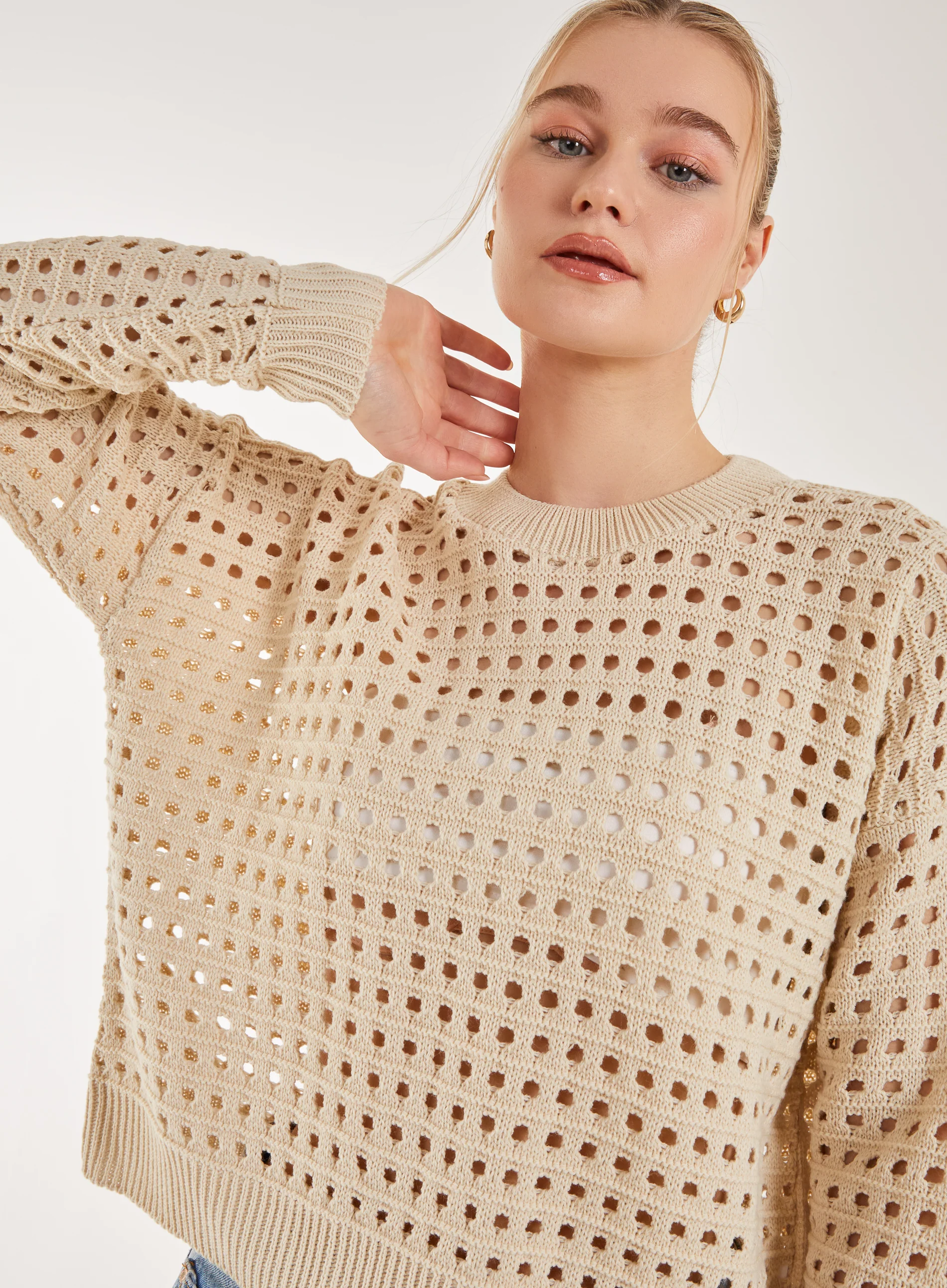 Crochet Knitted Sweatshirt - Image 3