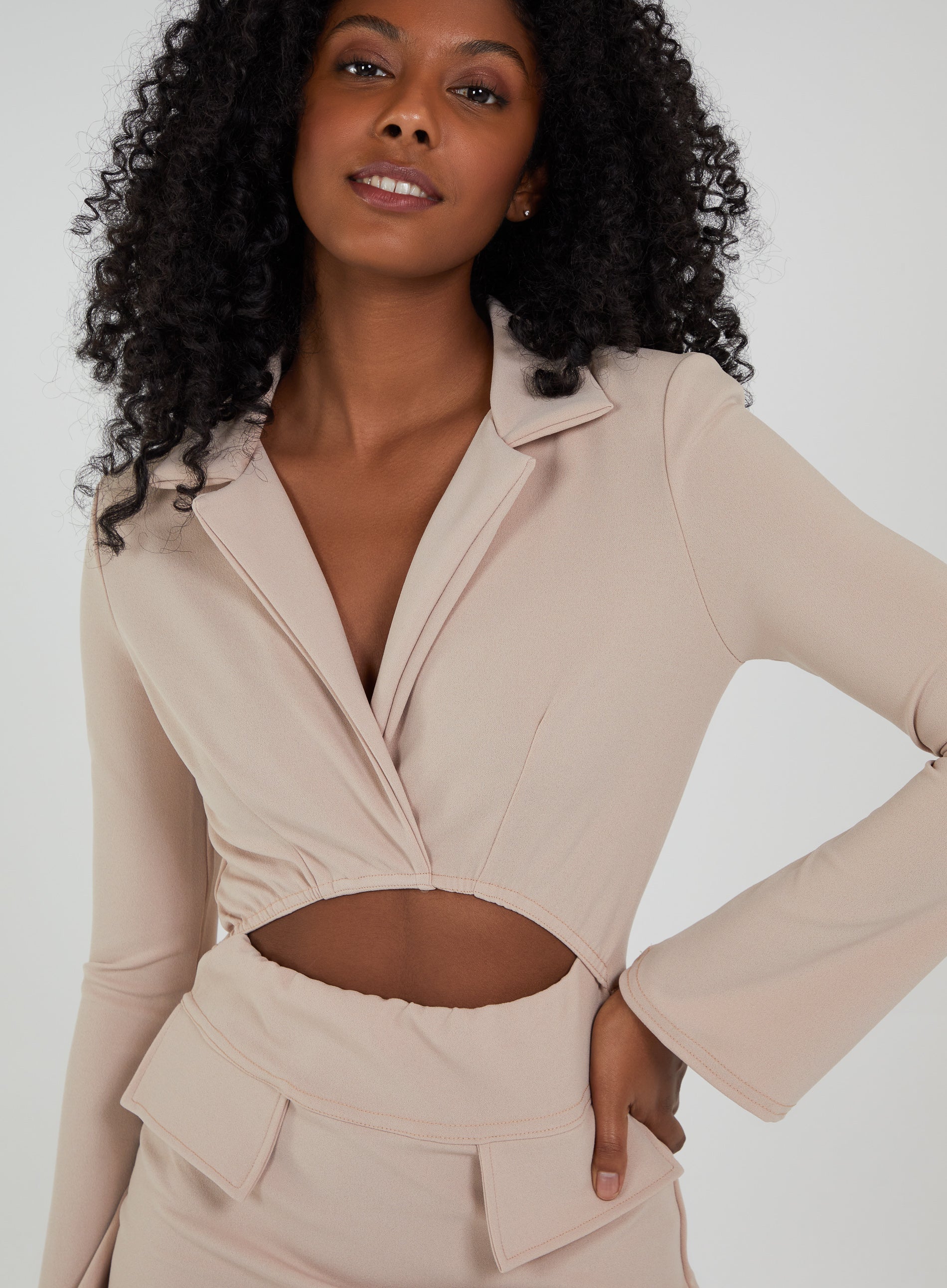 Cut Out Collared Blazer Dress - Image 4
