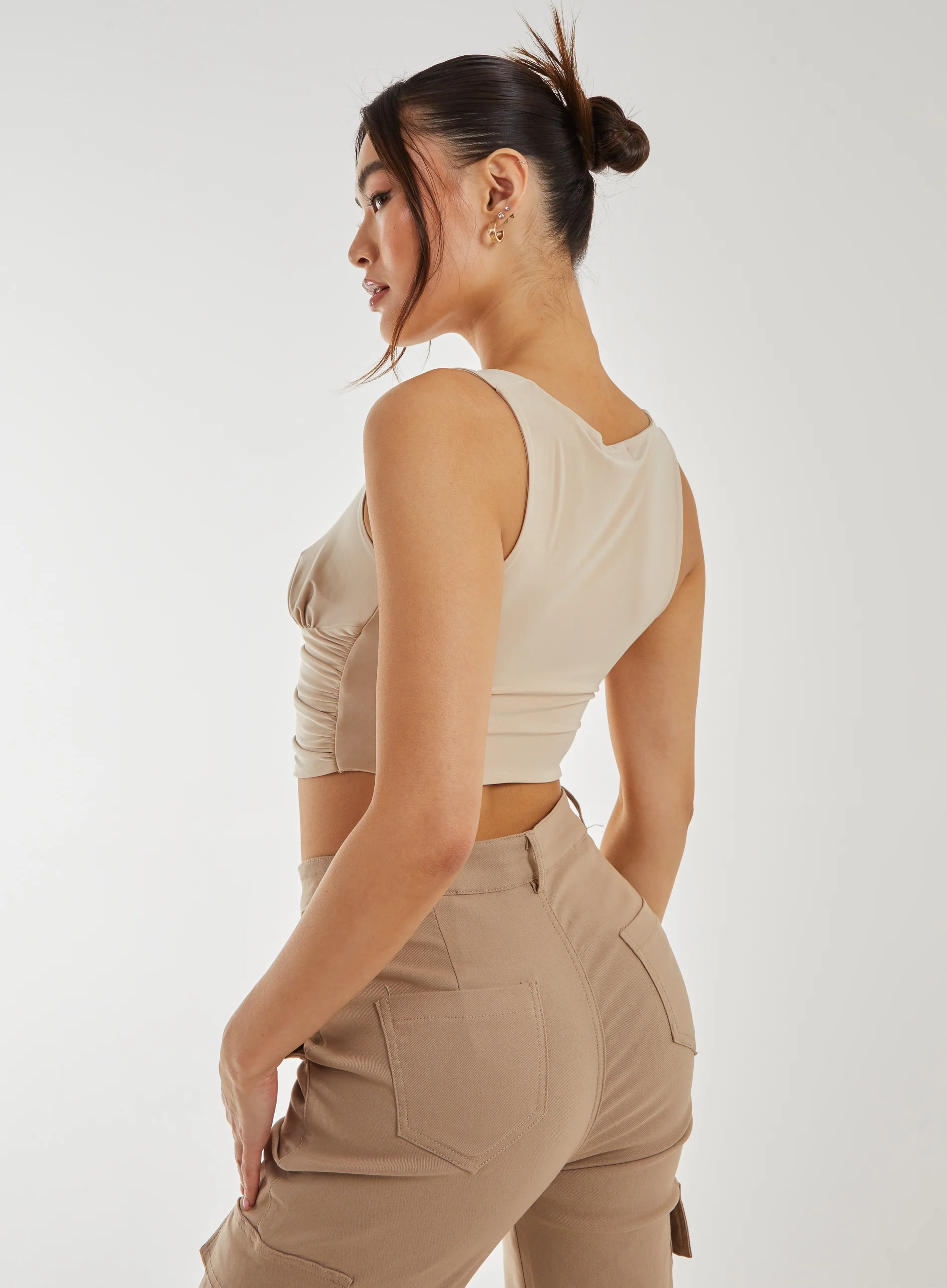 Eyelet Detail Corset Crop Top - Image 5