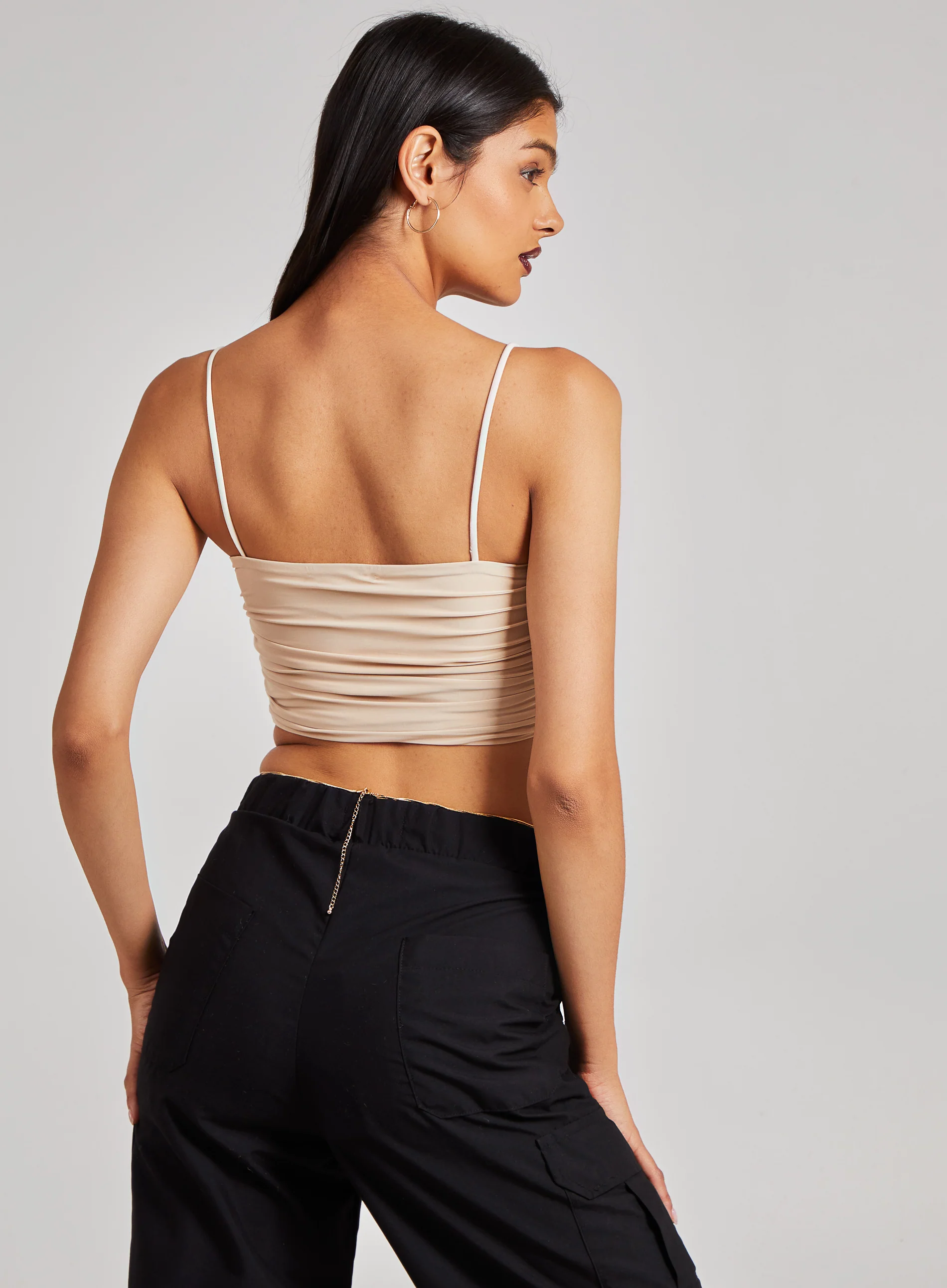 Gathered Ring Detail Slinky Cami Top - Image 5