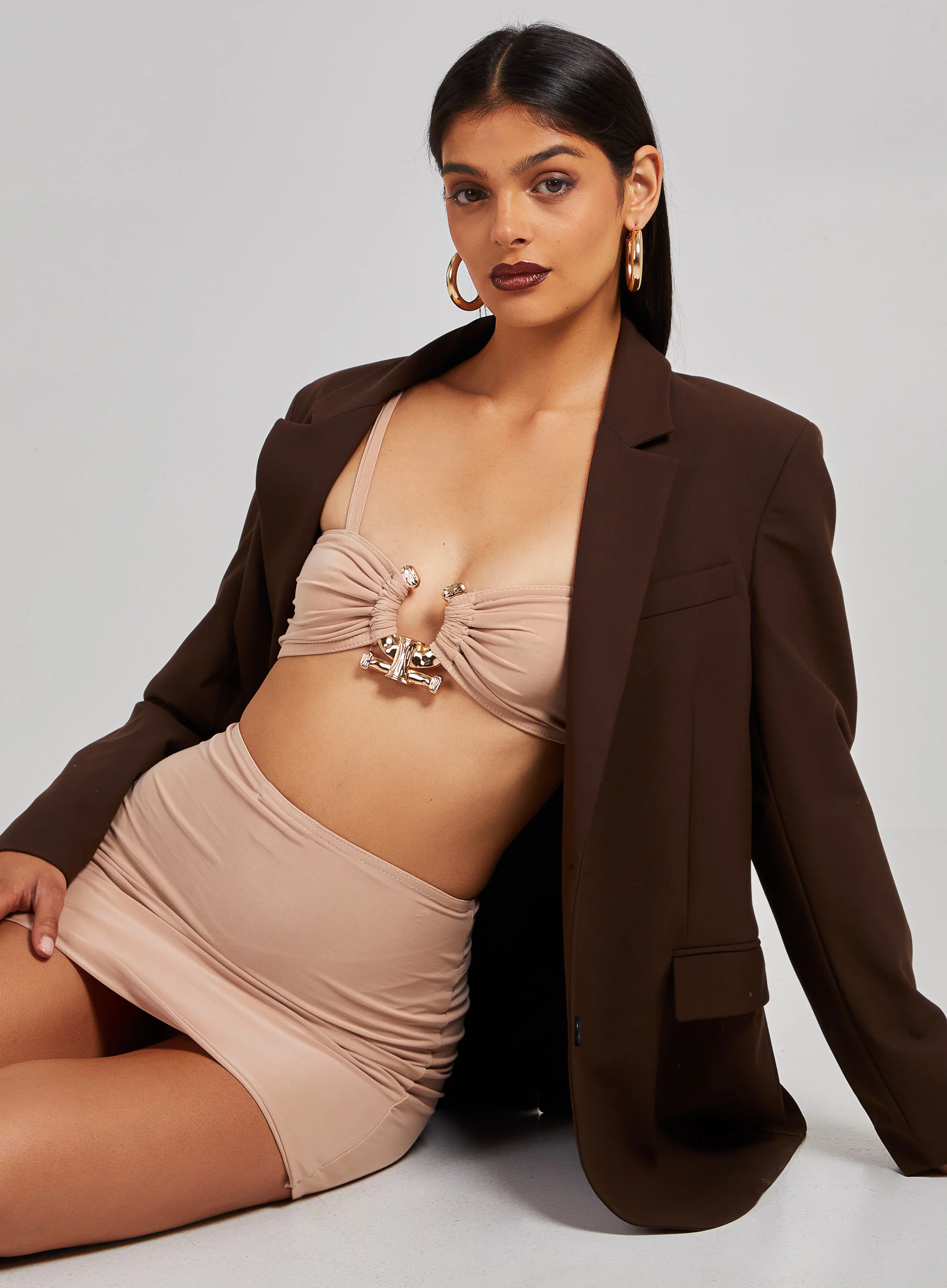 Gold Trim Slinky Crop Top - Image 4