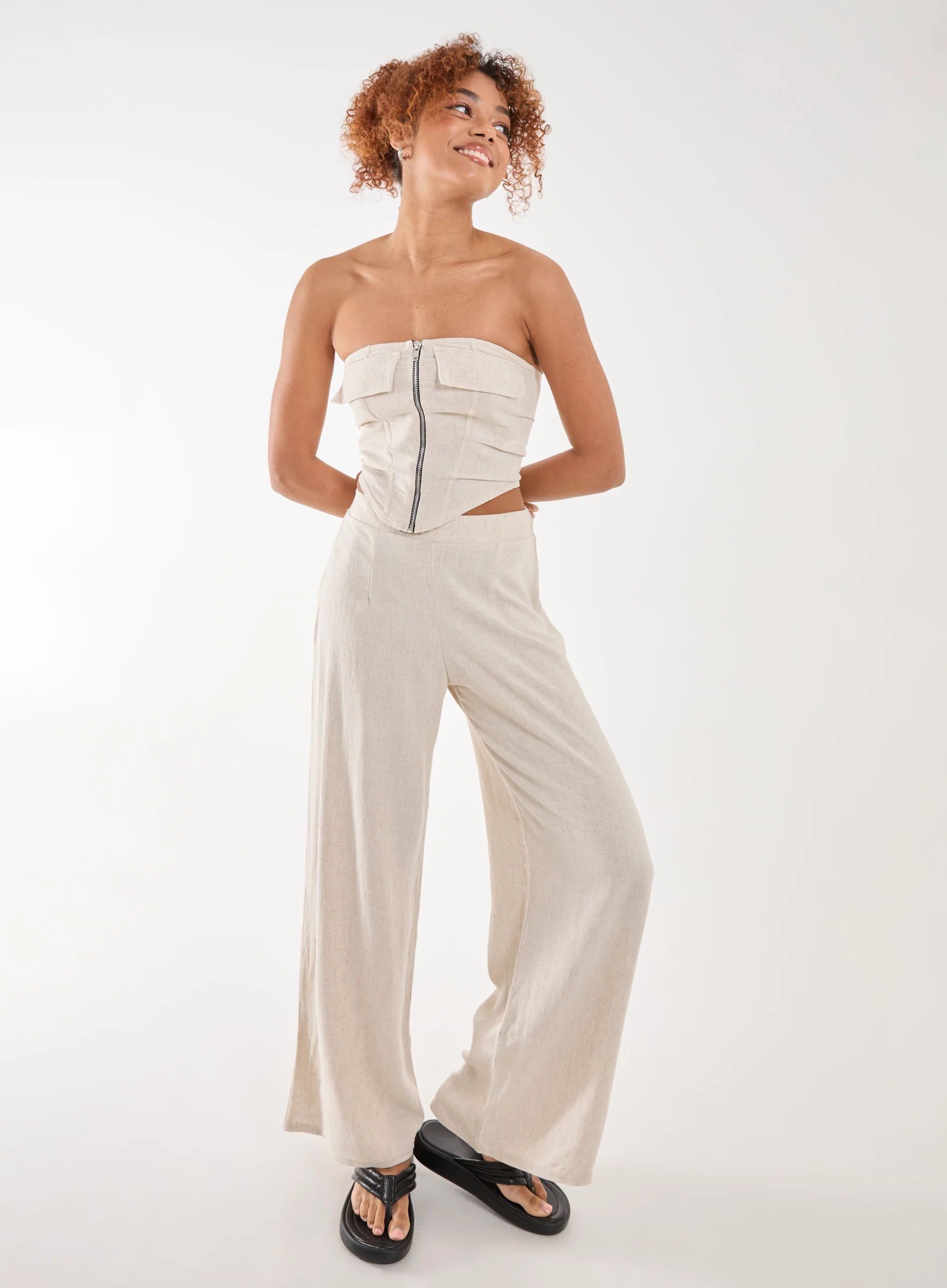 Linen Cargo Corset Top - Image 2