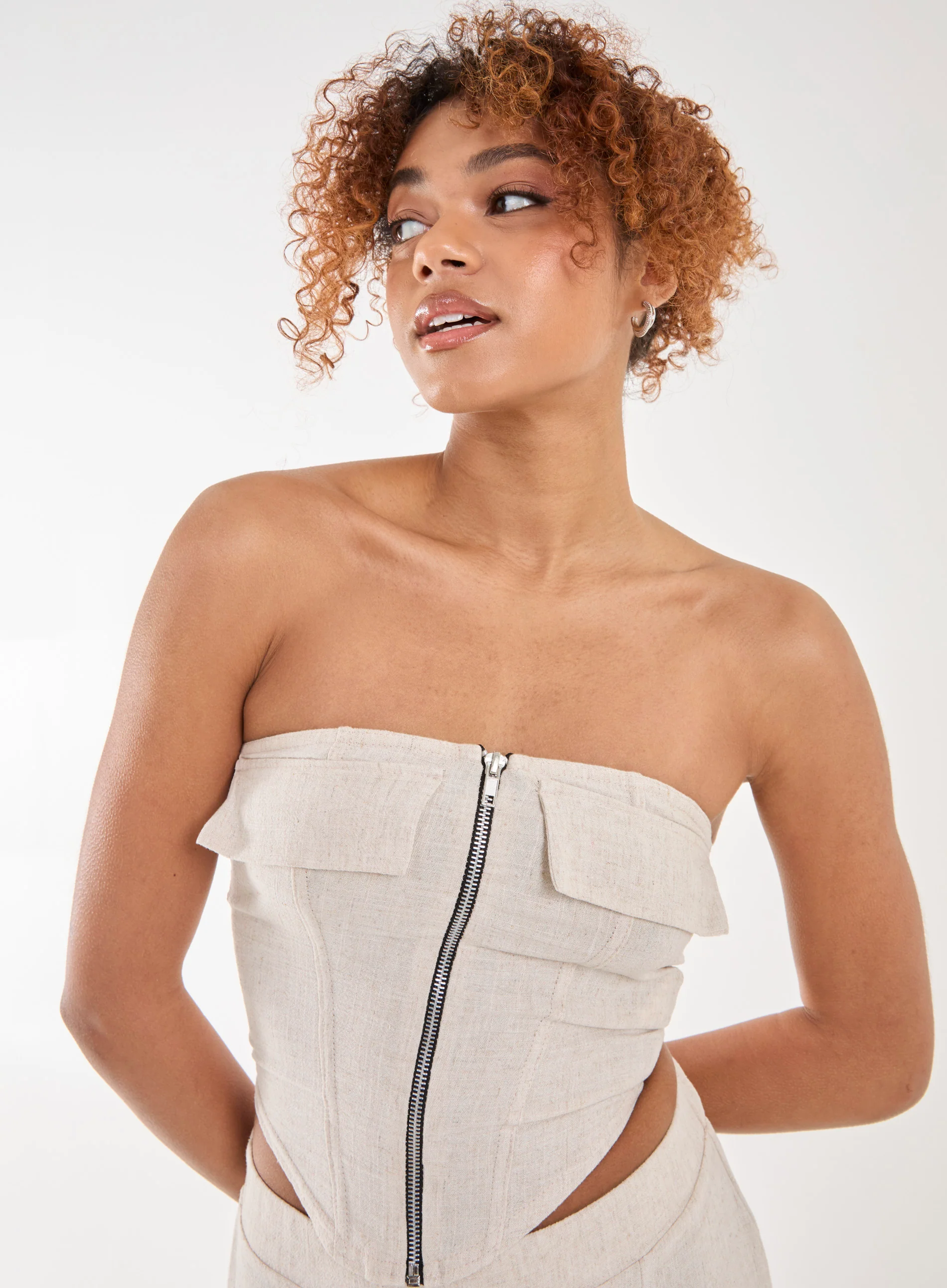 Linen Cargo Corset Top - Image 3