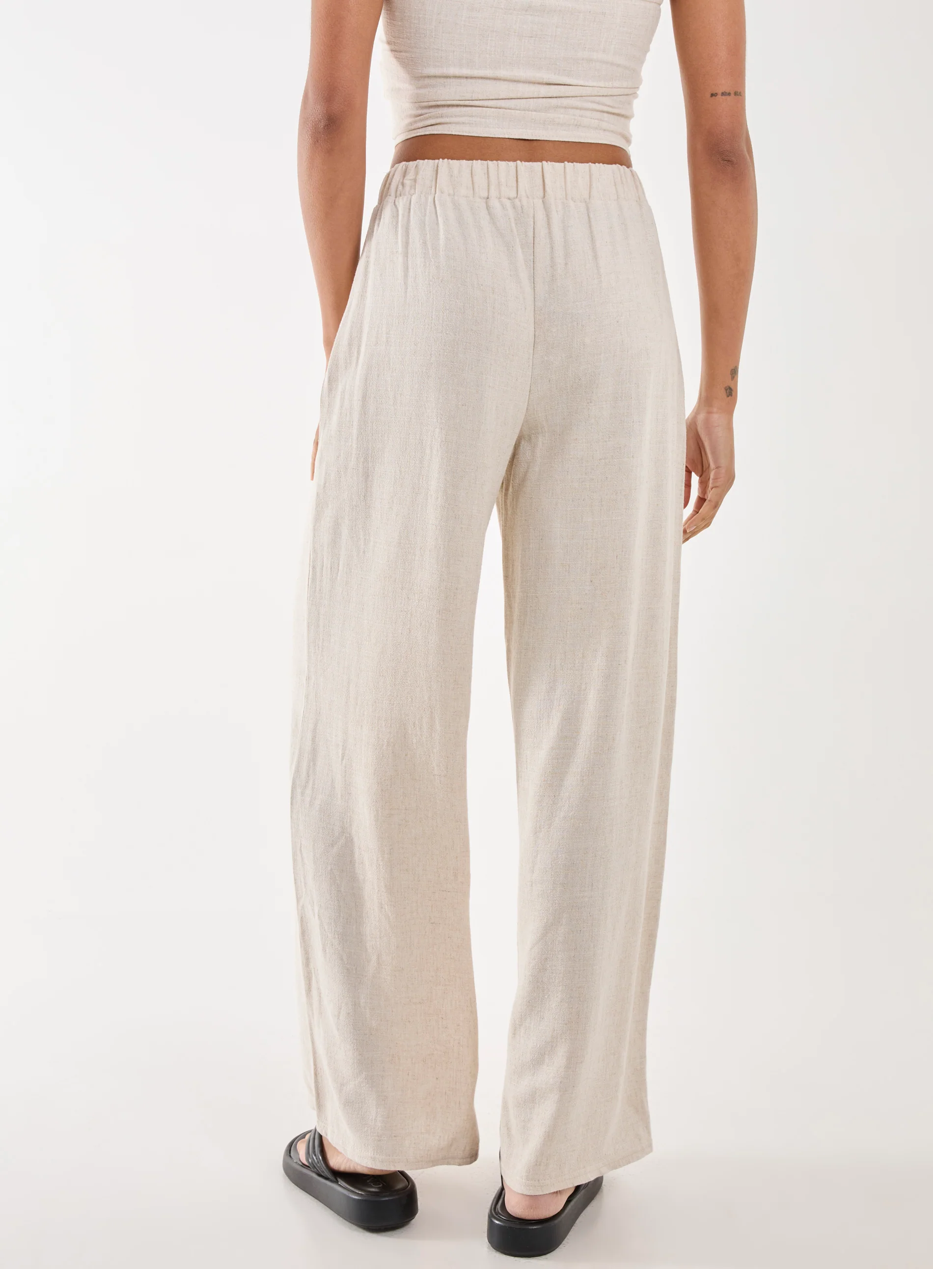 Linen Straight High Waist Trousers - Image 5