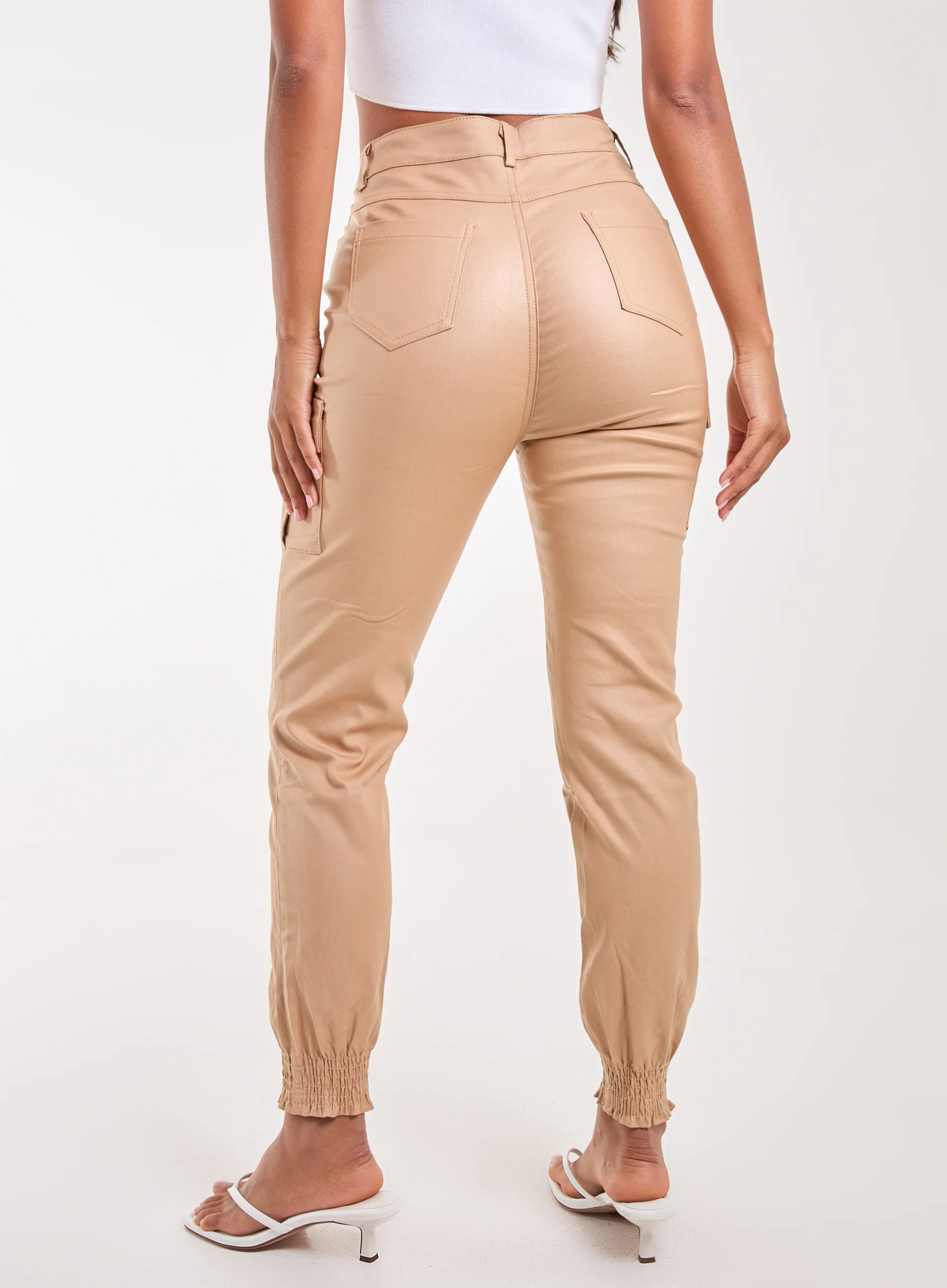 PU Cuffed Cargo Trousers - Image 4
