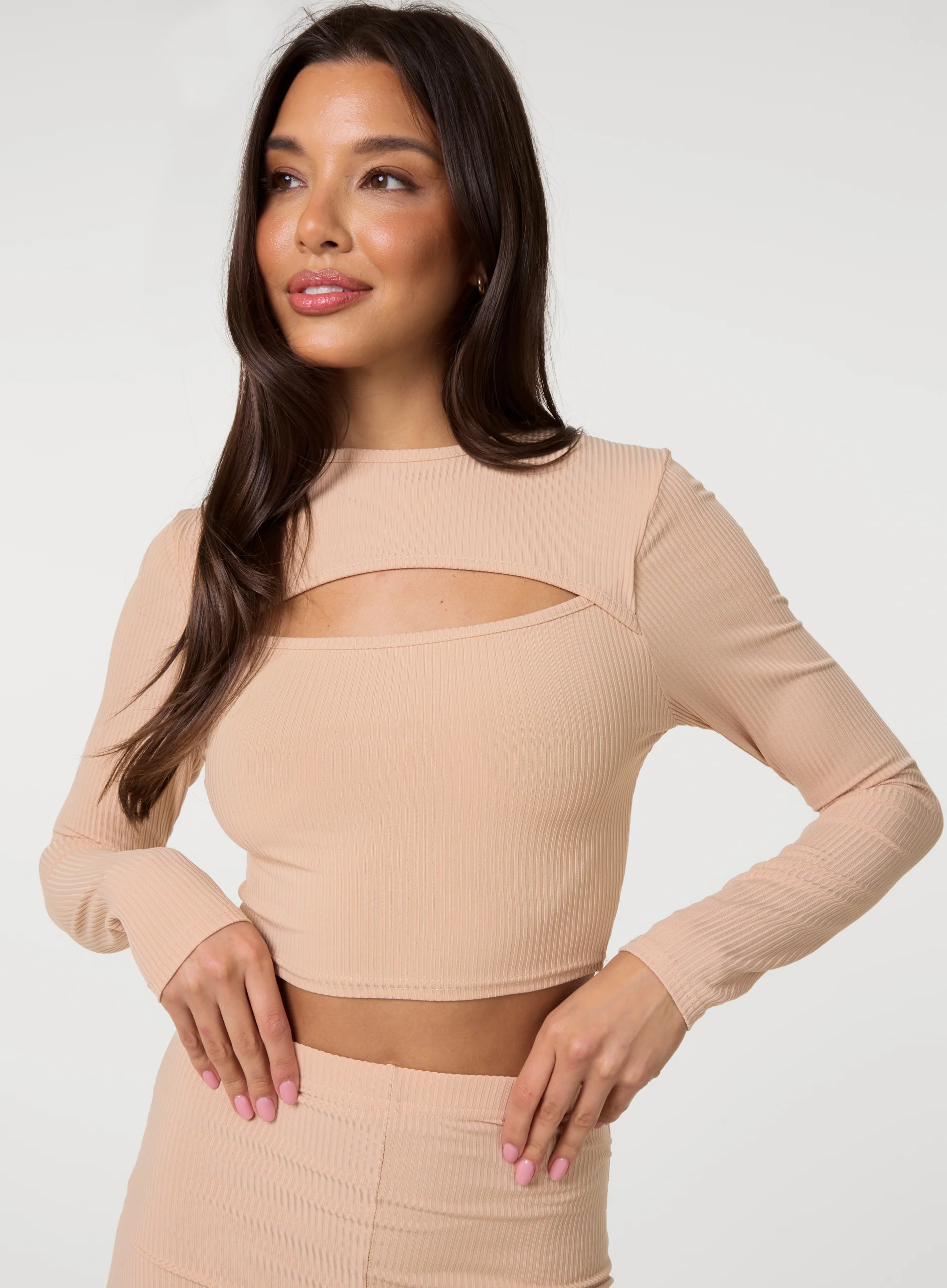 Ribbed Long Sleeve Letterbox Top - Image 3