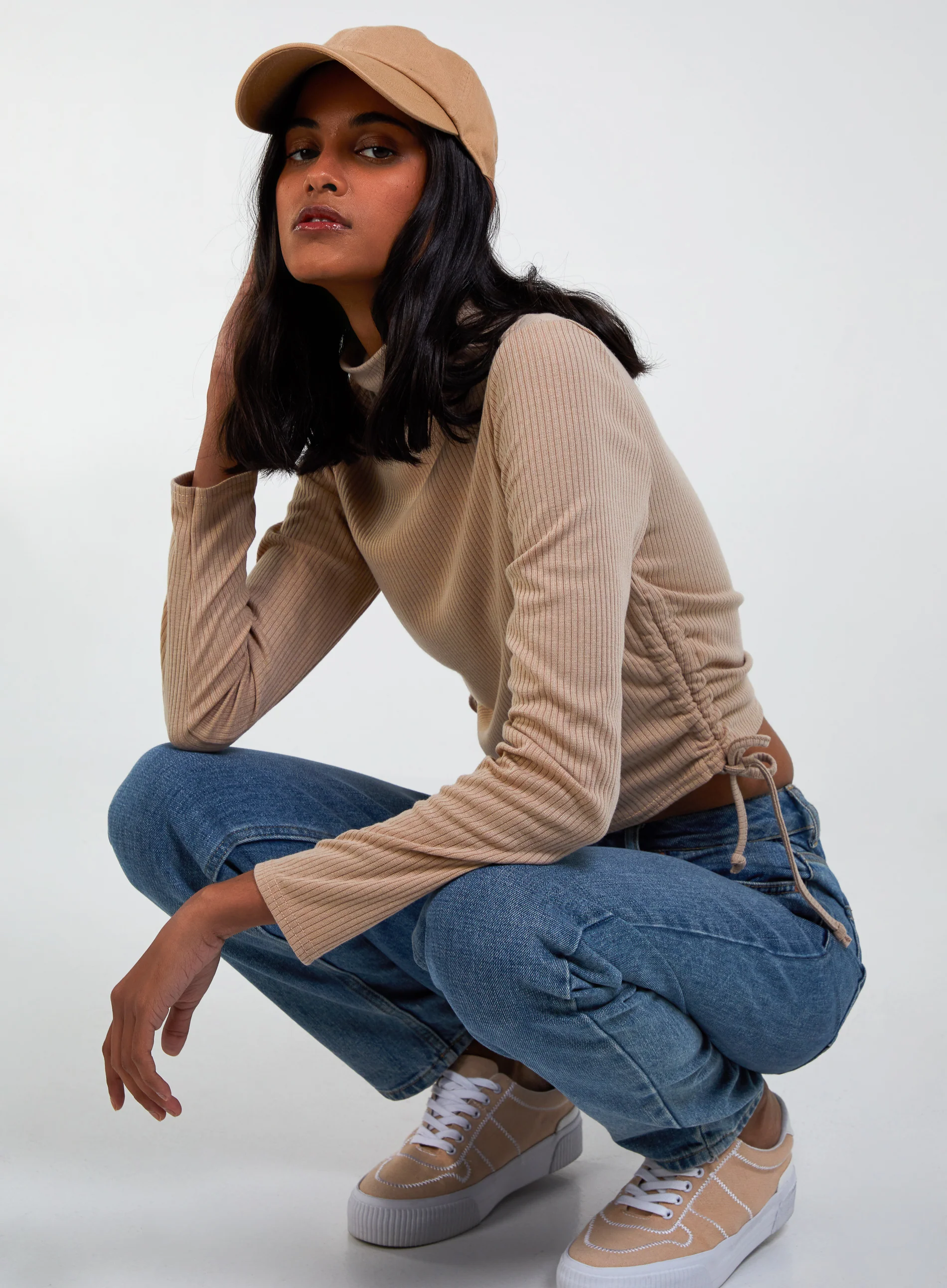 Ruched Crop Ribbed Top - Image 5
