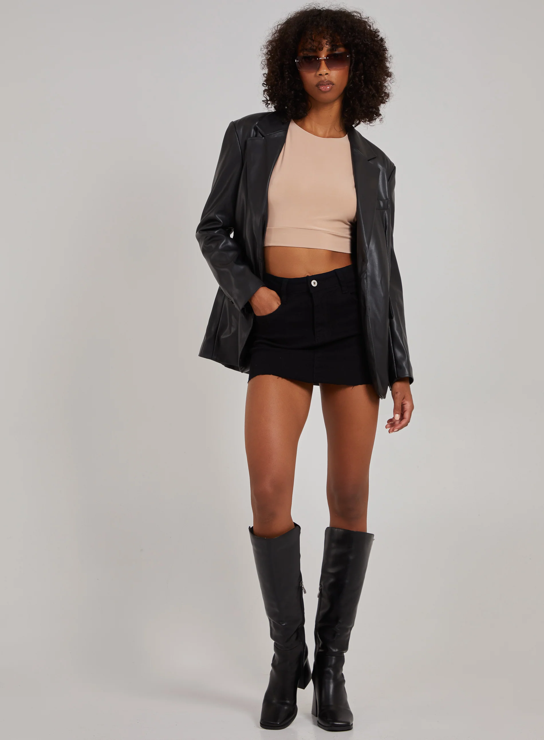 Sleeveless Slinky Crop Top - Image 2