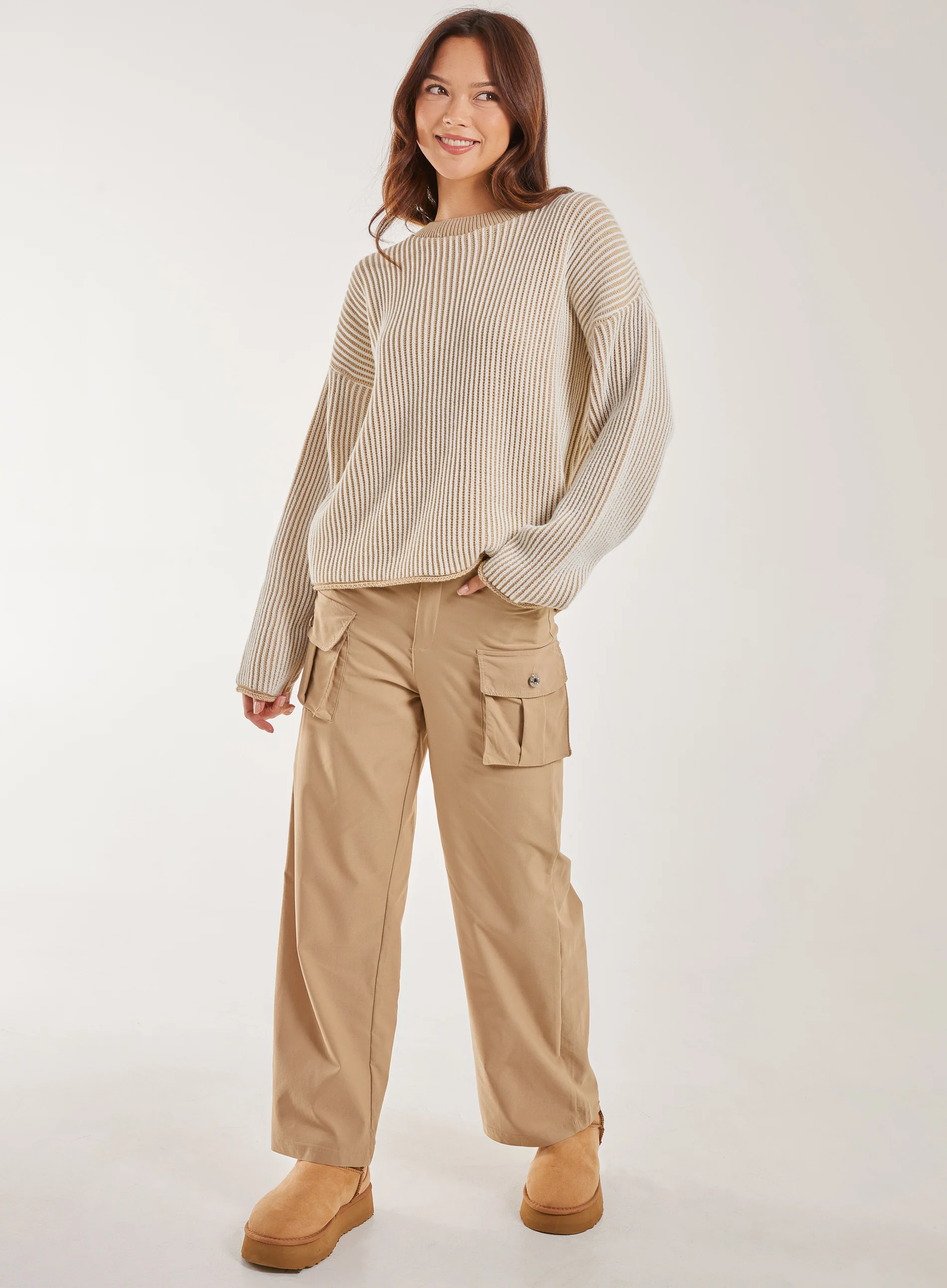 Striped Ribbed Long Sleeve Jumper - Image 2