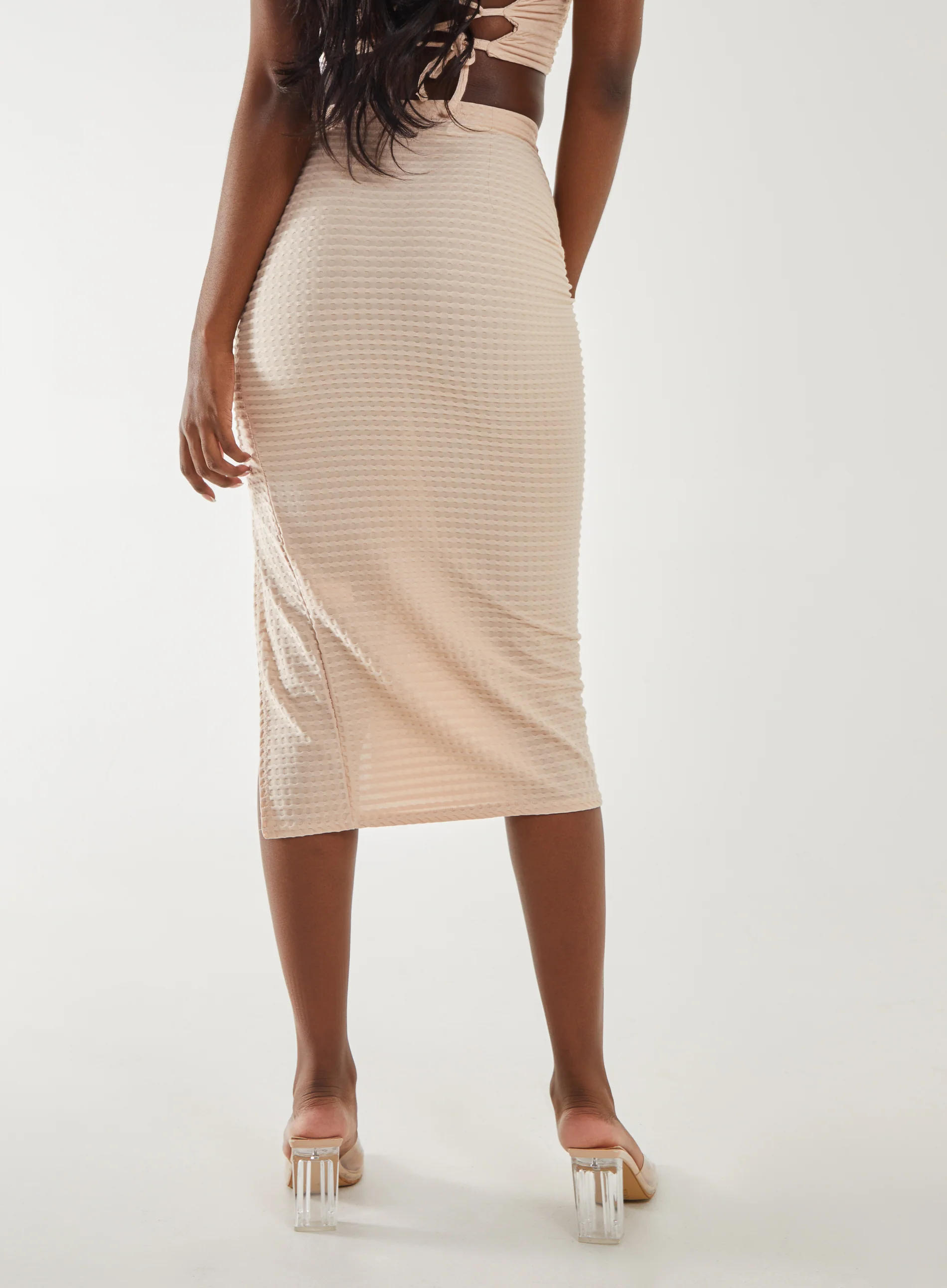 Textured Jersey Midi Skirt - Image 4