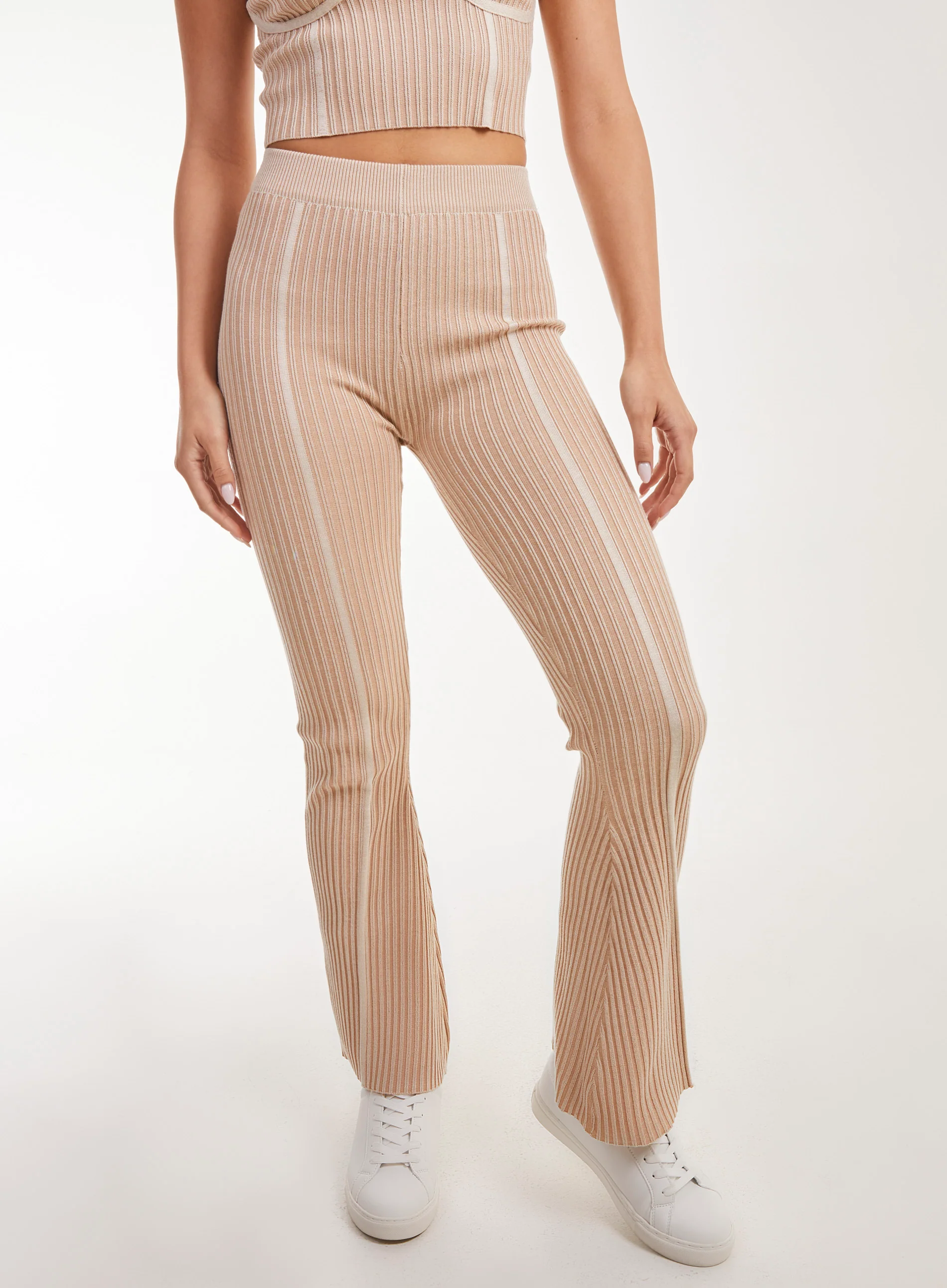 Two Tone Rib Seam Detail Flares - Image 2