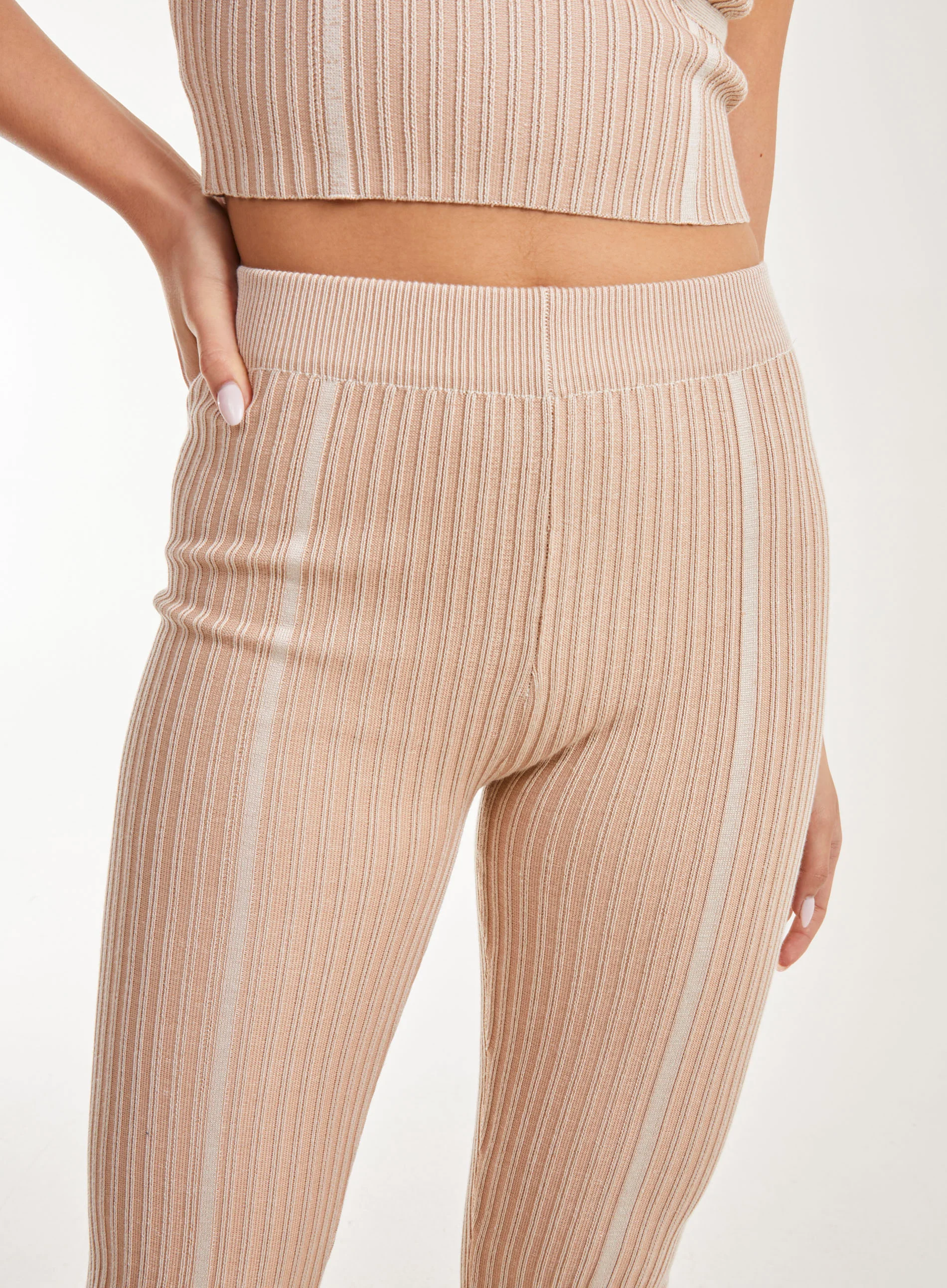 Two Tone Rib Seam Detail Flares - Image 4